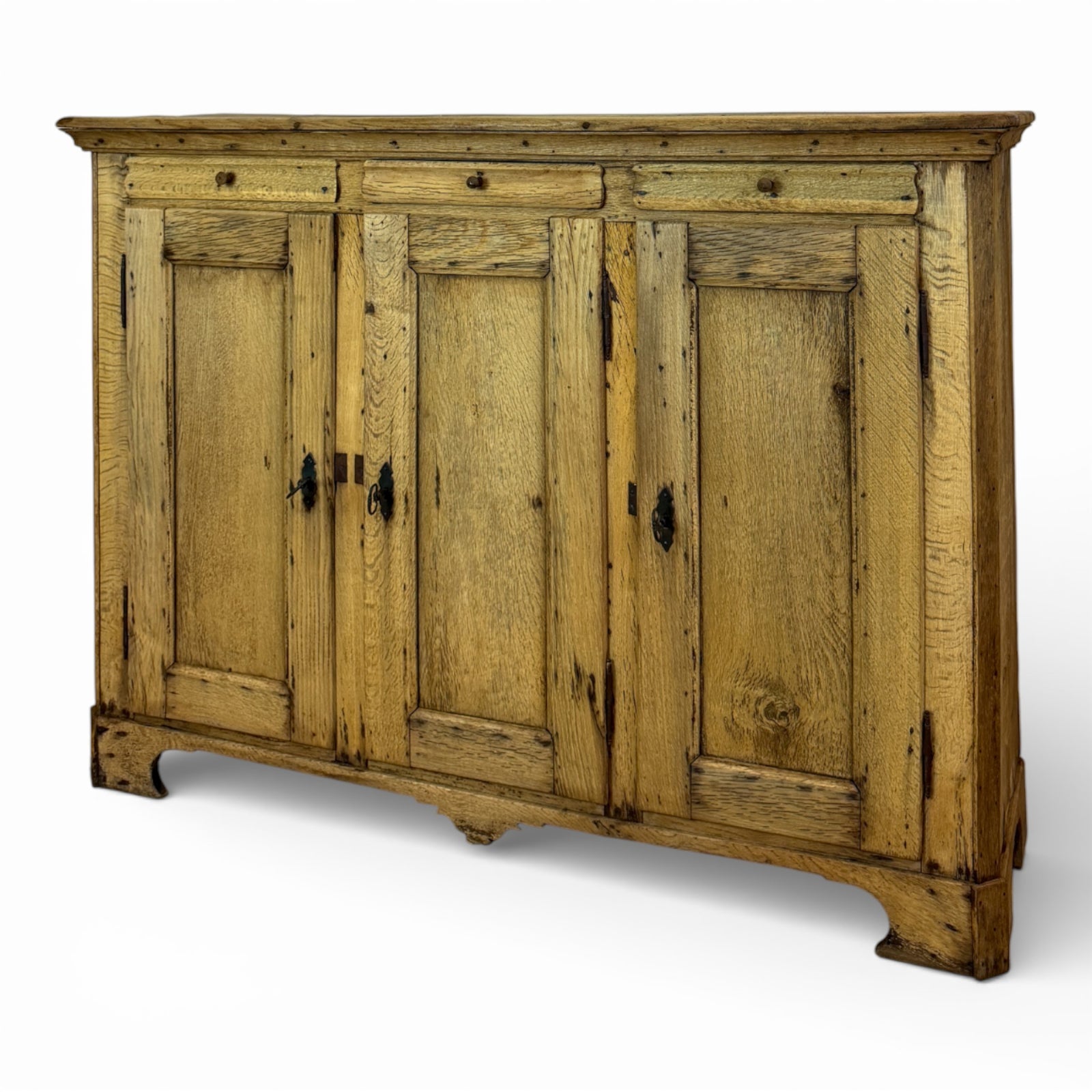 French Provincial Oak Three-Door Buffet
