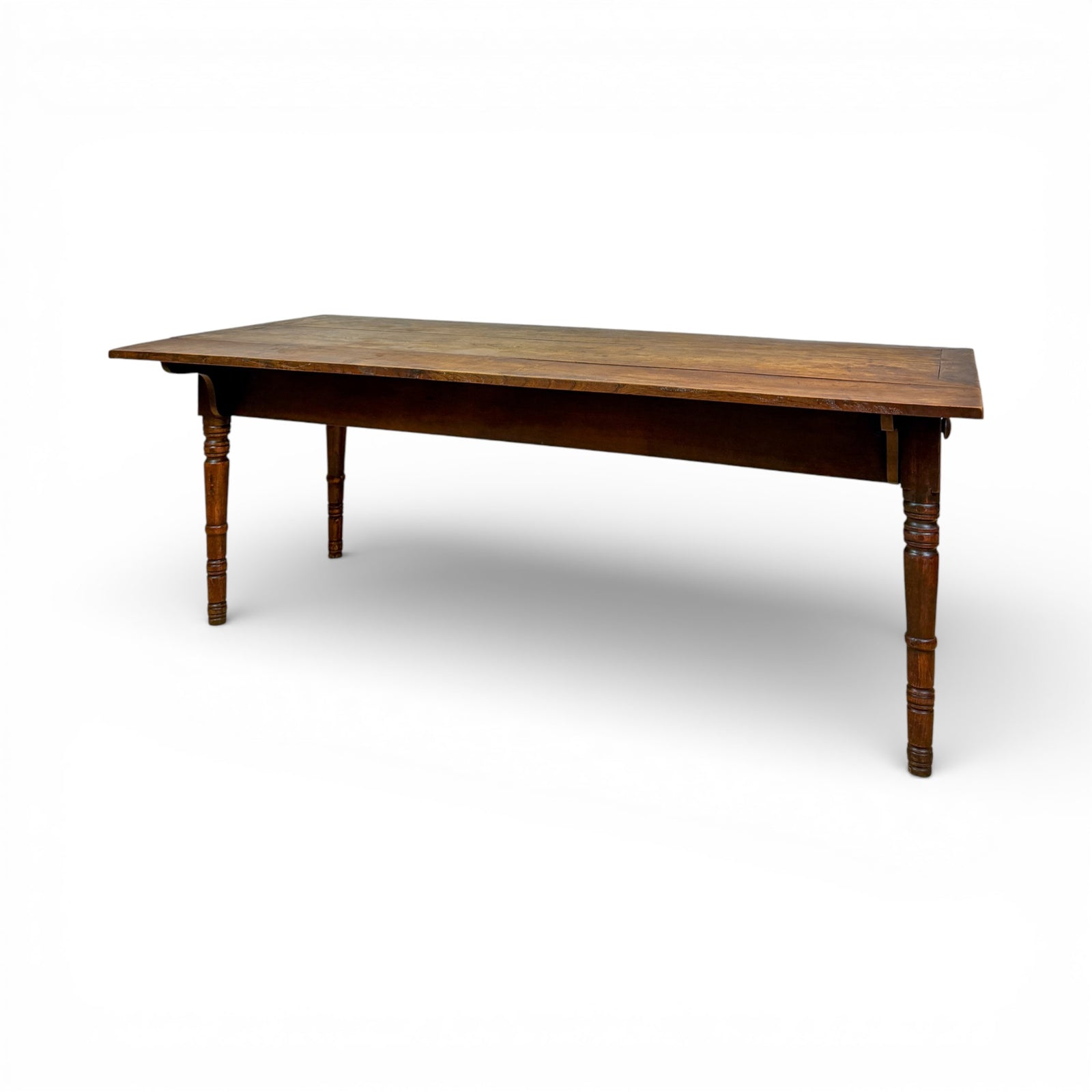 English Walnut Drop-Leaf Farmhouse Table with Single Drawer