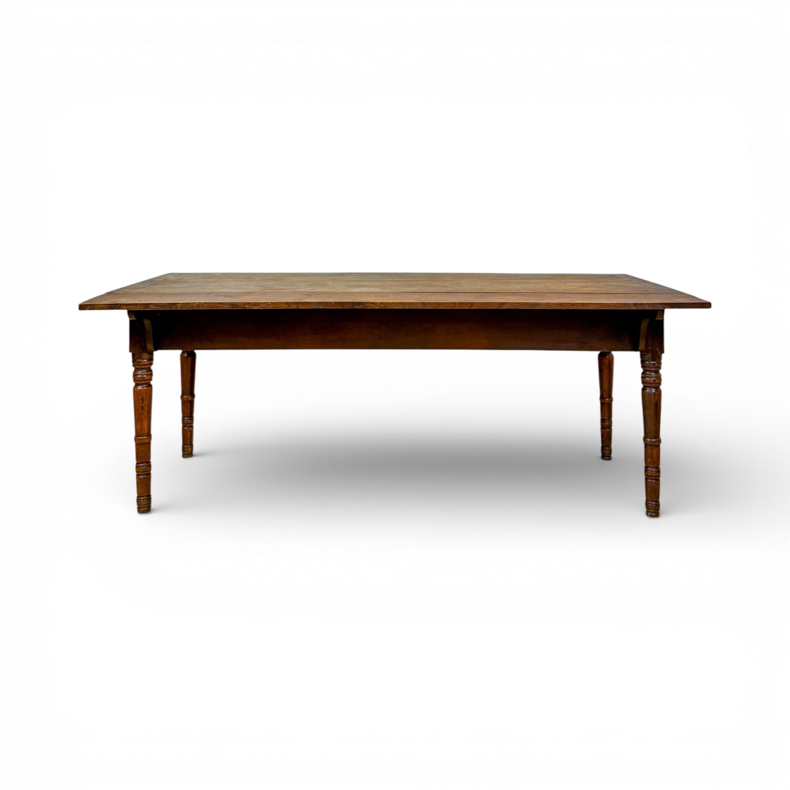 English Walnut Drop-Leaf Farmhouse Table with Single Drawer