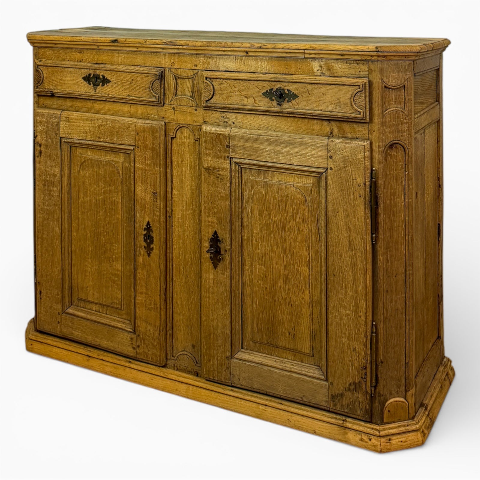 French Provincial Oak Buffet with Paneled Doors