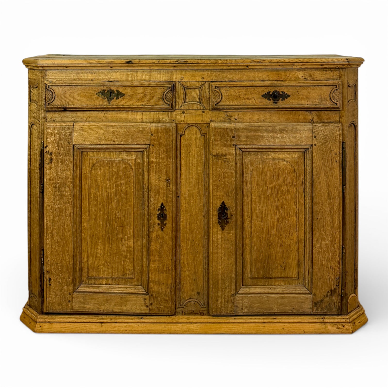 French Provincial Oak Buffet with Paneled Doors