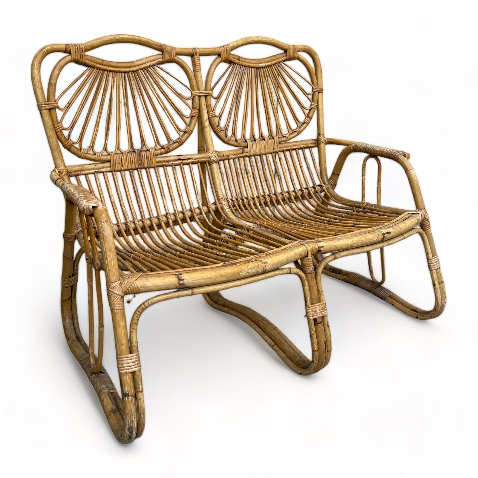 Vintage Rattan Settee