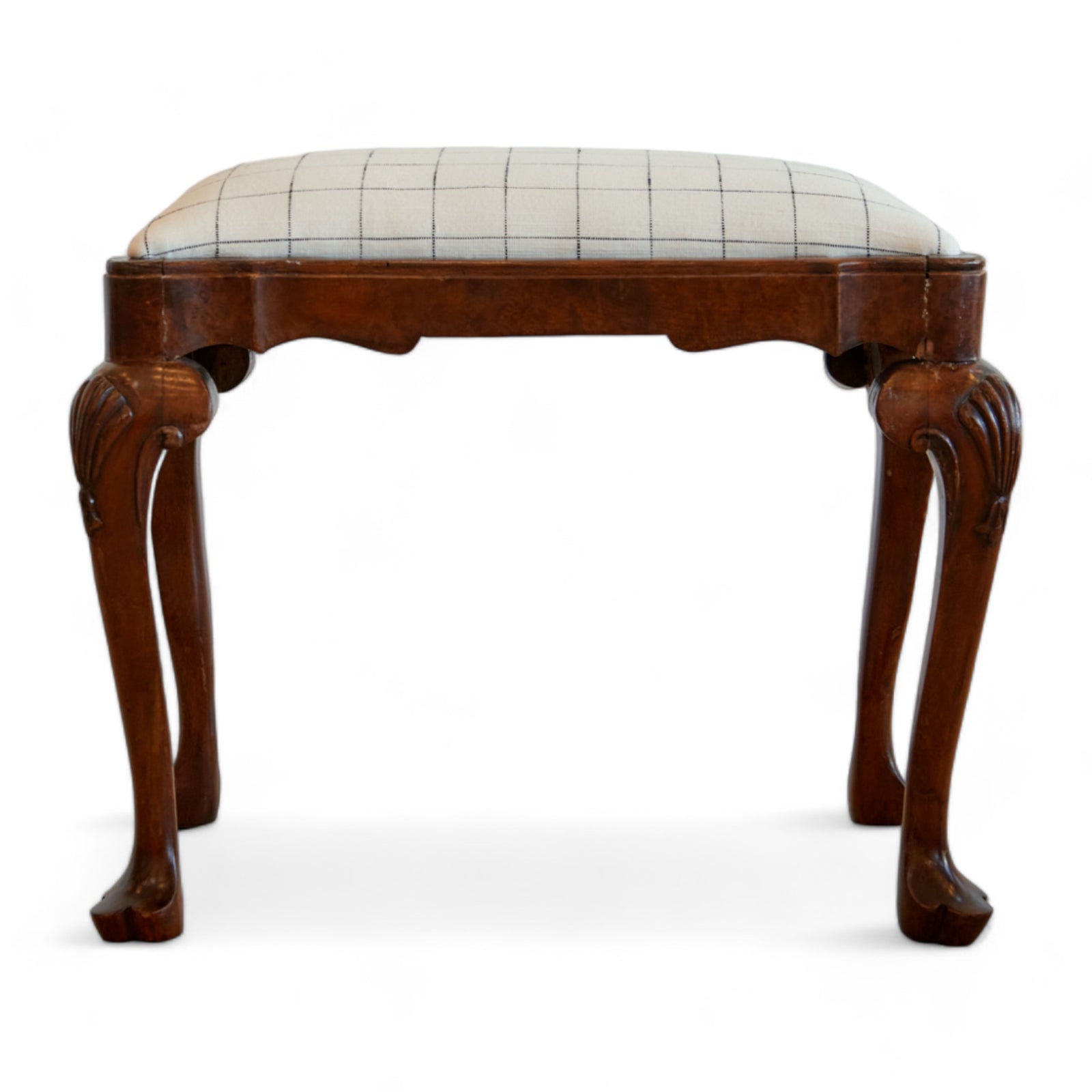 Carved English Mahogany Ottoman II