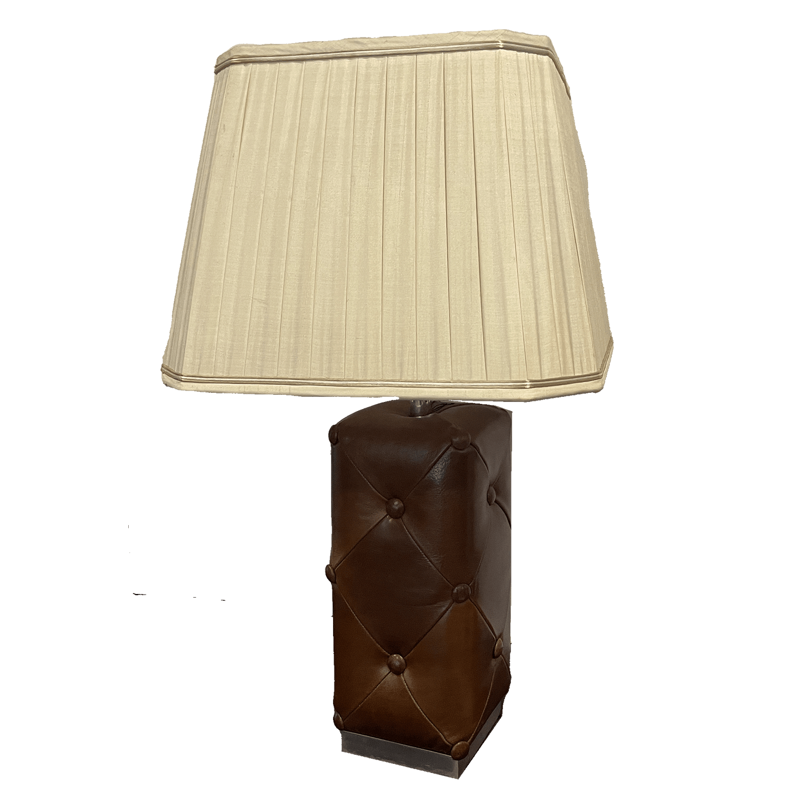 Vintage Tufted Leather Table Lamp — Litt Concept House