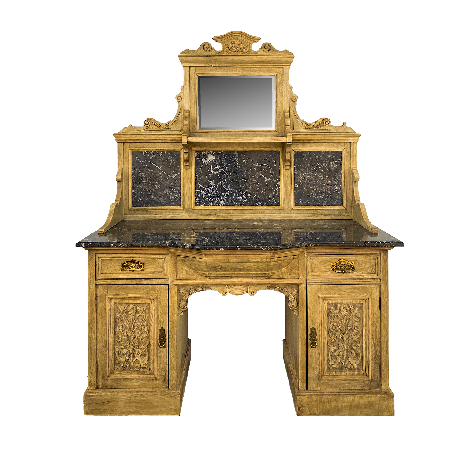 Bleached Marble Top Vanity Cabinet Circa 1880
