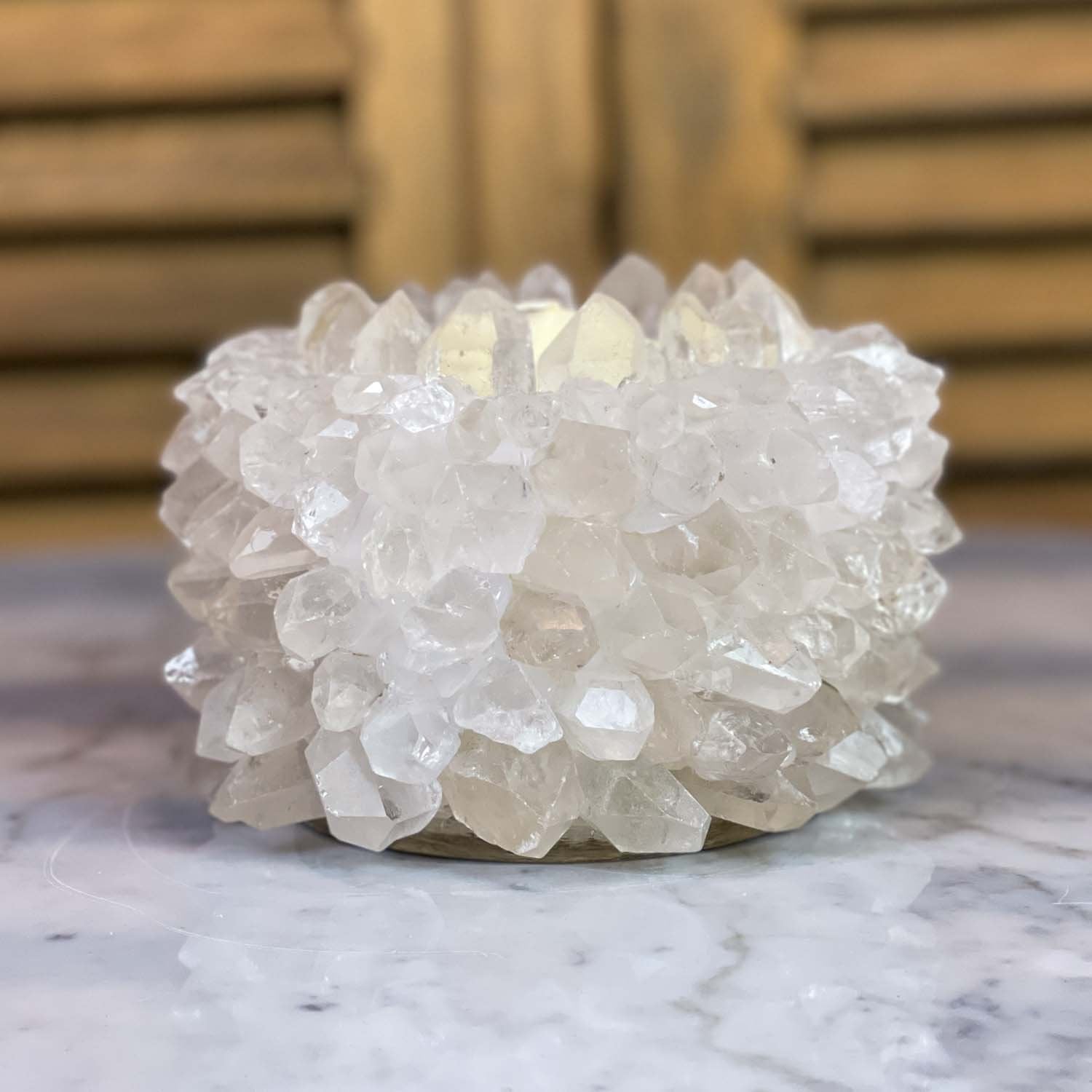 Crystal Quartz Candle Holder