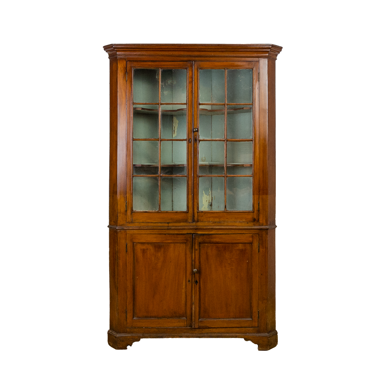 American Cherry Corner Cupboard Circa 1820 Primitive