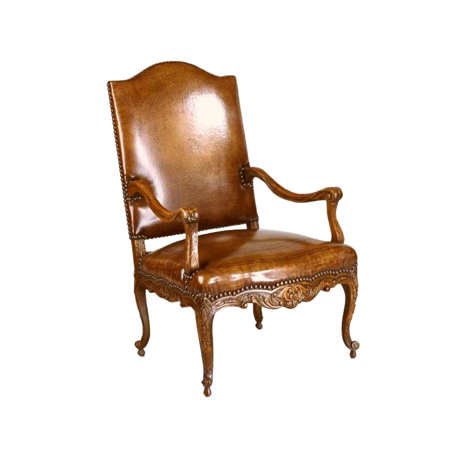 Walnut & Leather Fauteuil