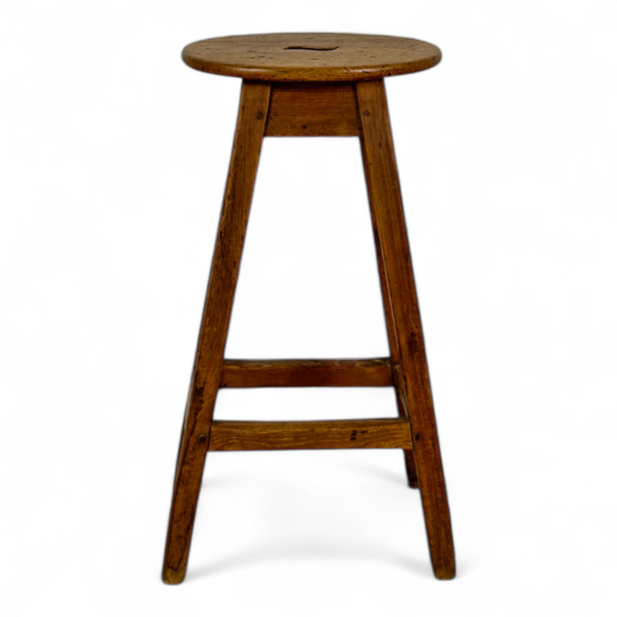Rustic Antique Stool with Splayed Legs