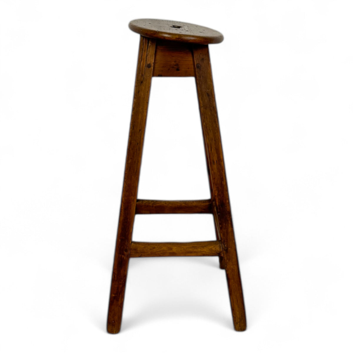 Rustic Antique Stool with Splayed Legs