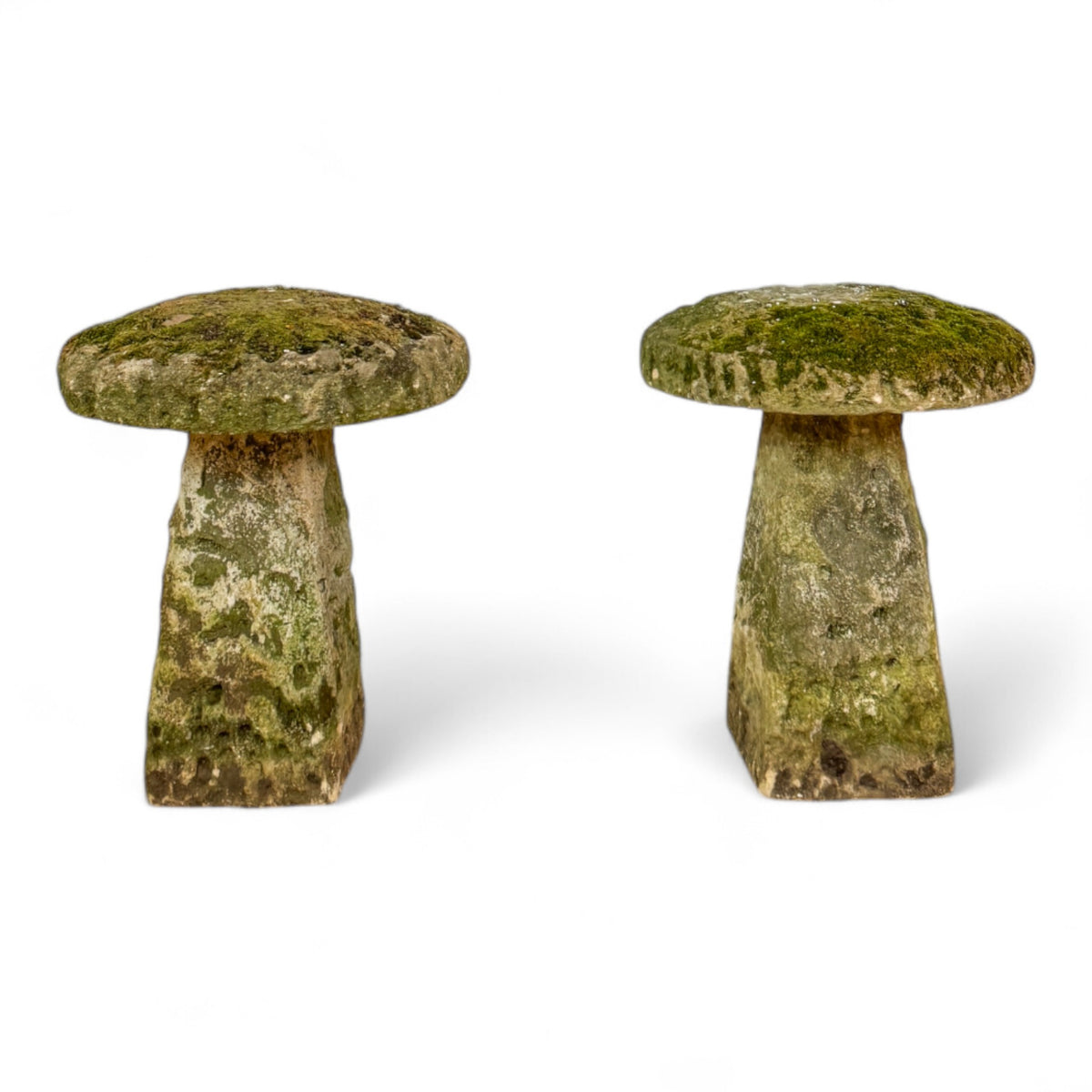 Pair of Mushroom Garden Stone Stools