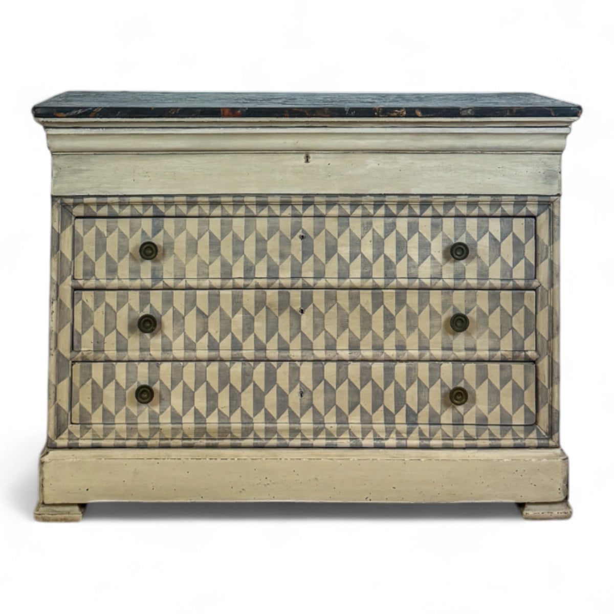 Painted Geometric Front Chest