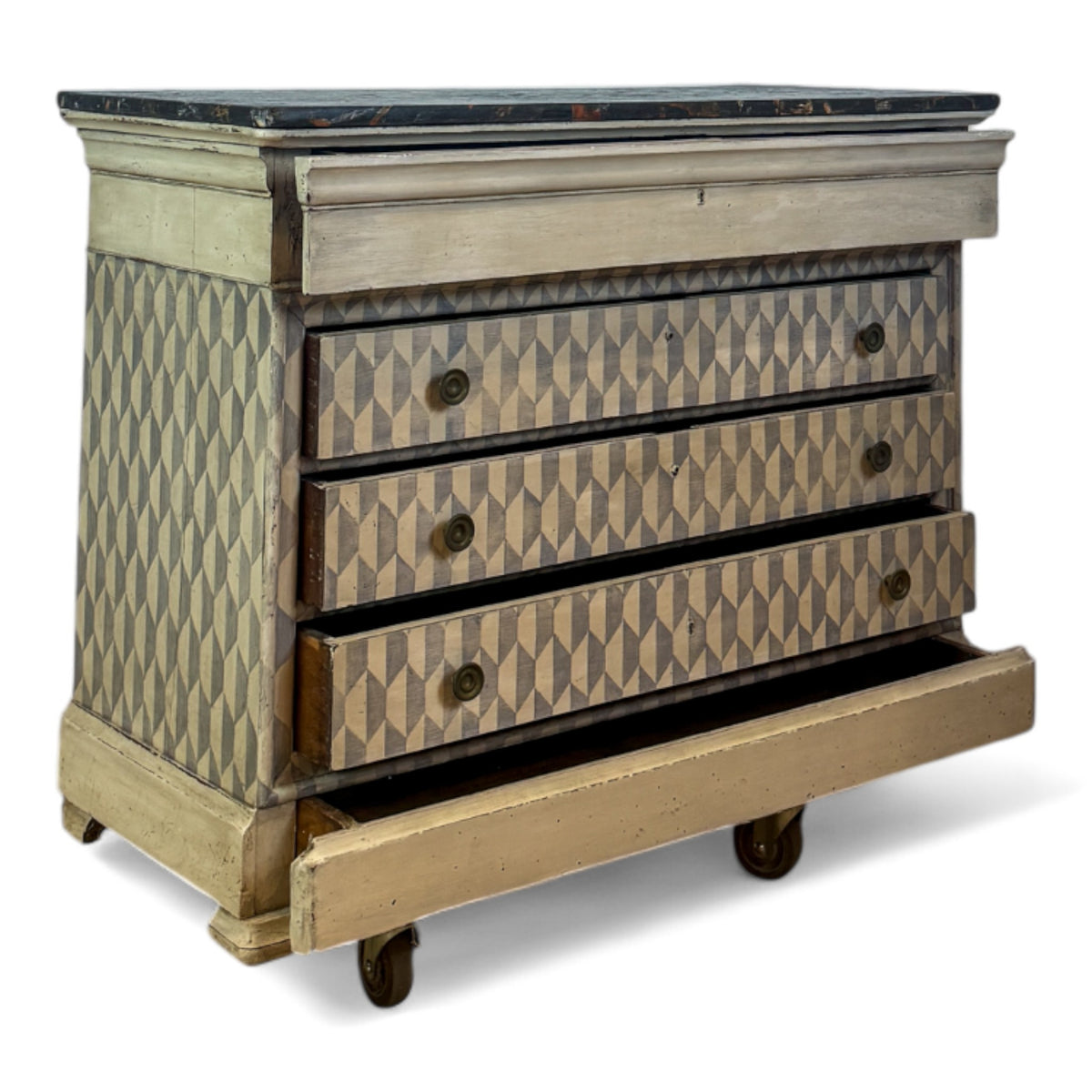 Painted Geometric Front Chest