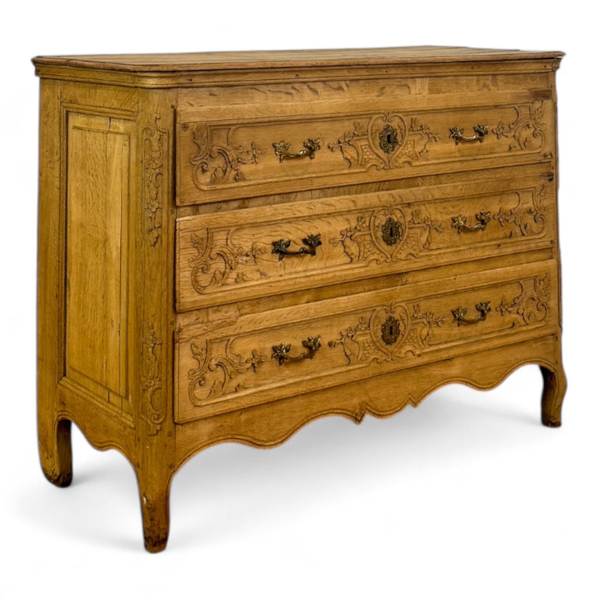 Bleached Oak Commode with Heart Motif