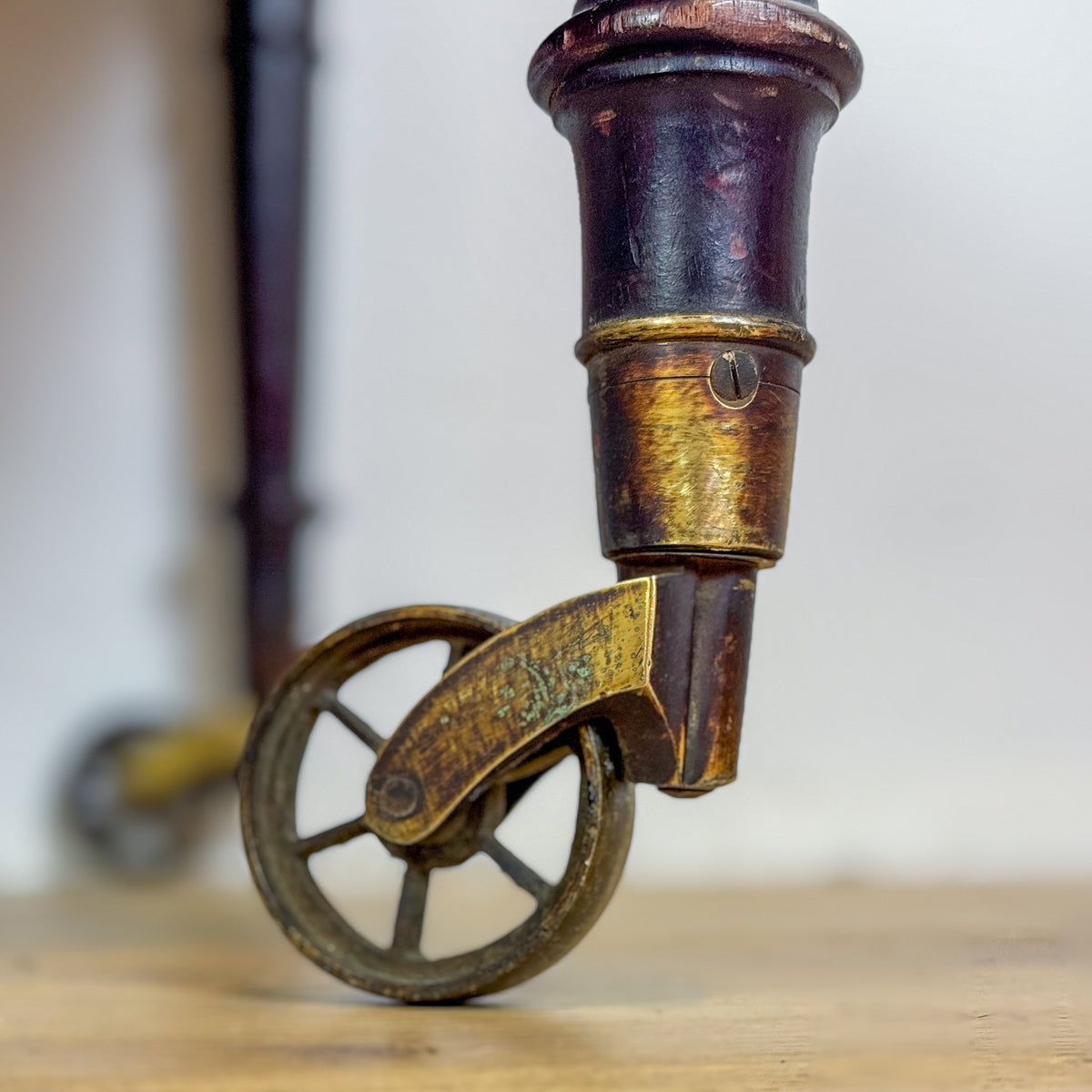 Dumb Waiter on Bronze Wagon Wheel Castors