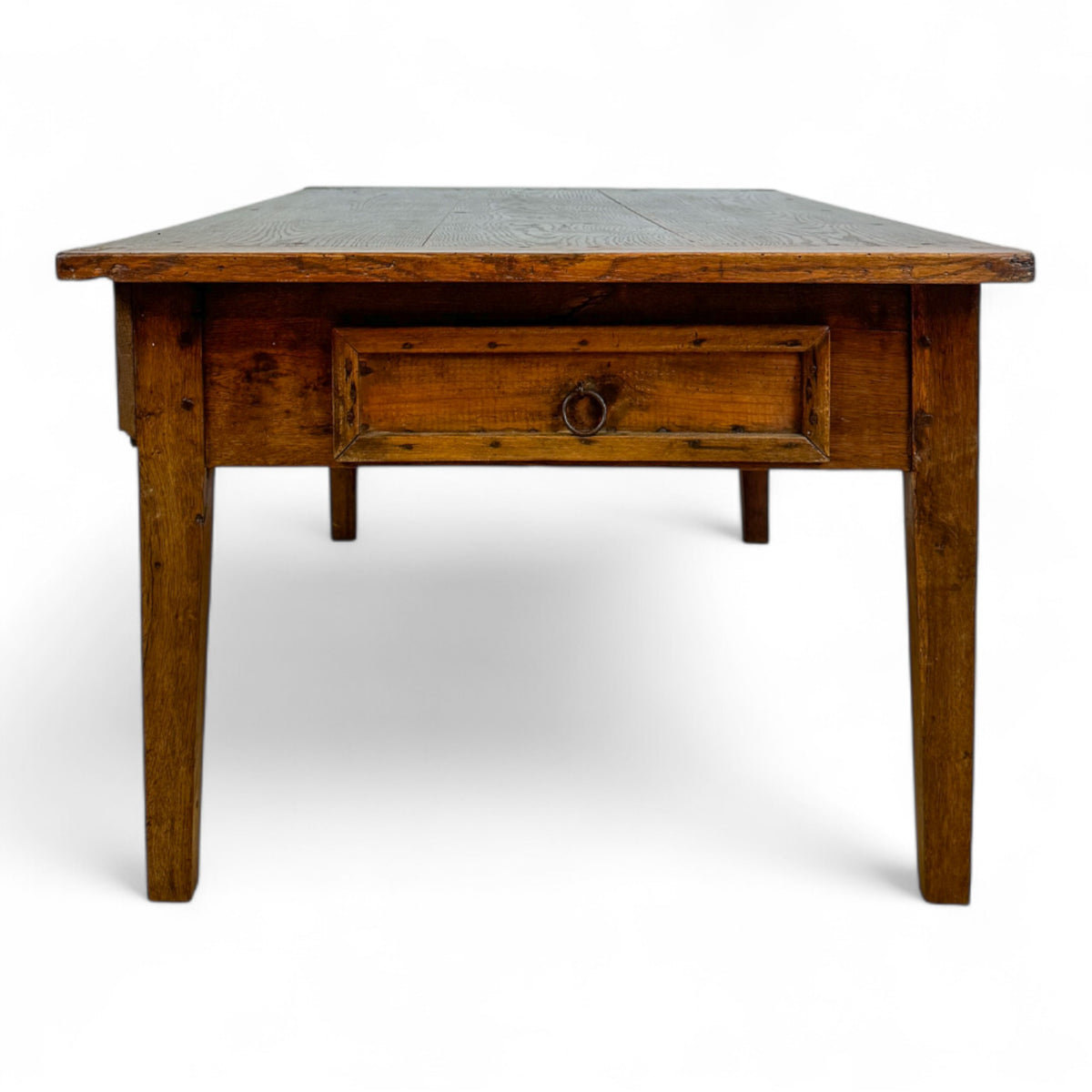 French Country Oak Cocktail Table with Drawers