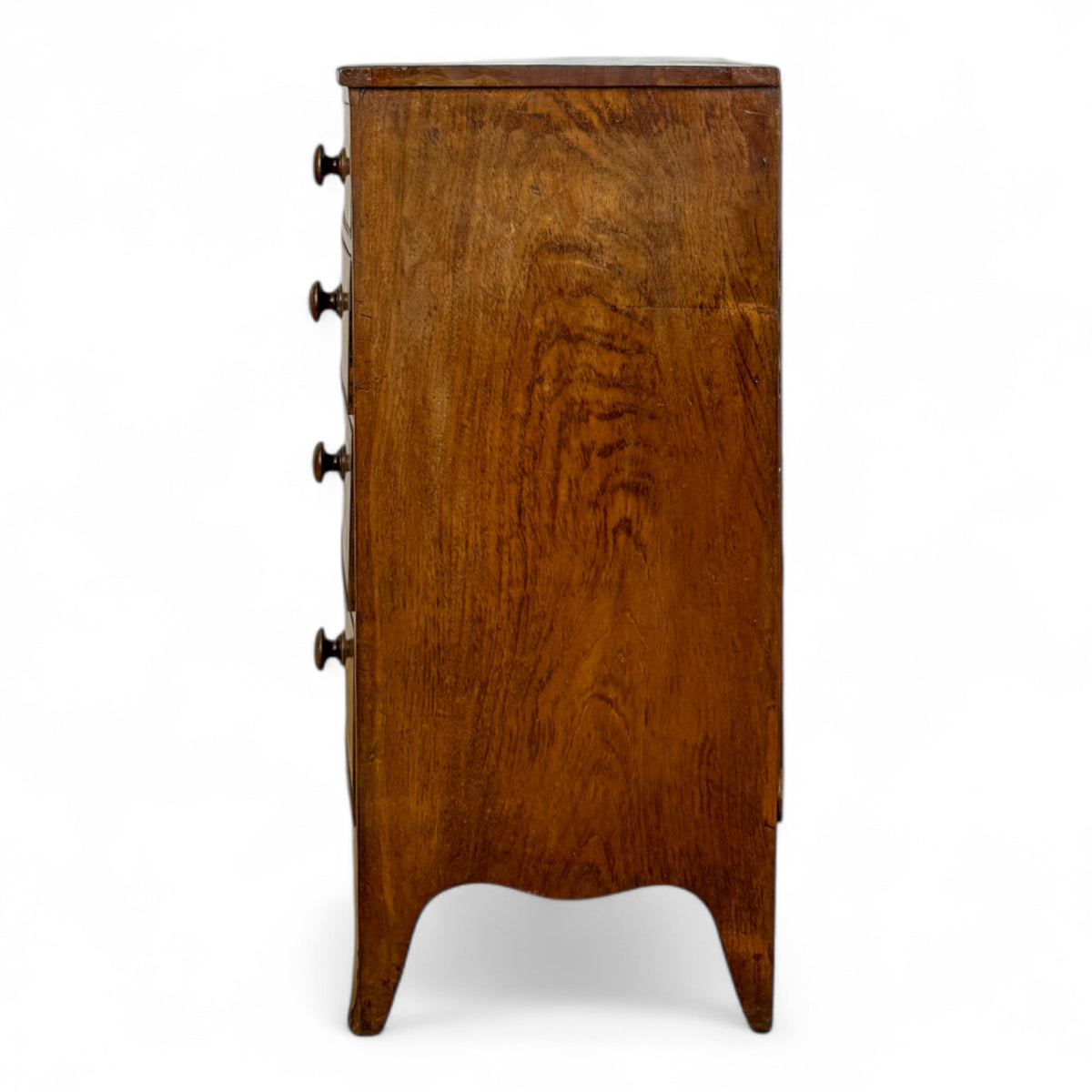 Bow Front Flame Mahogany Chest of Drawers
