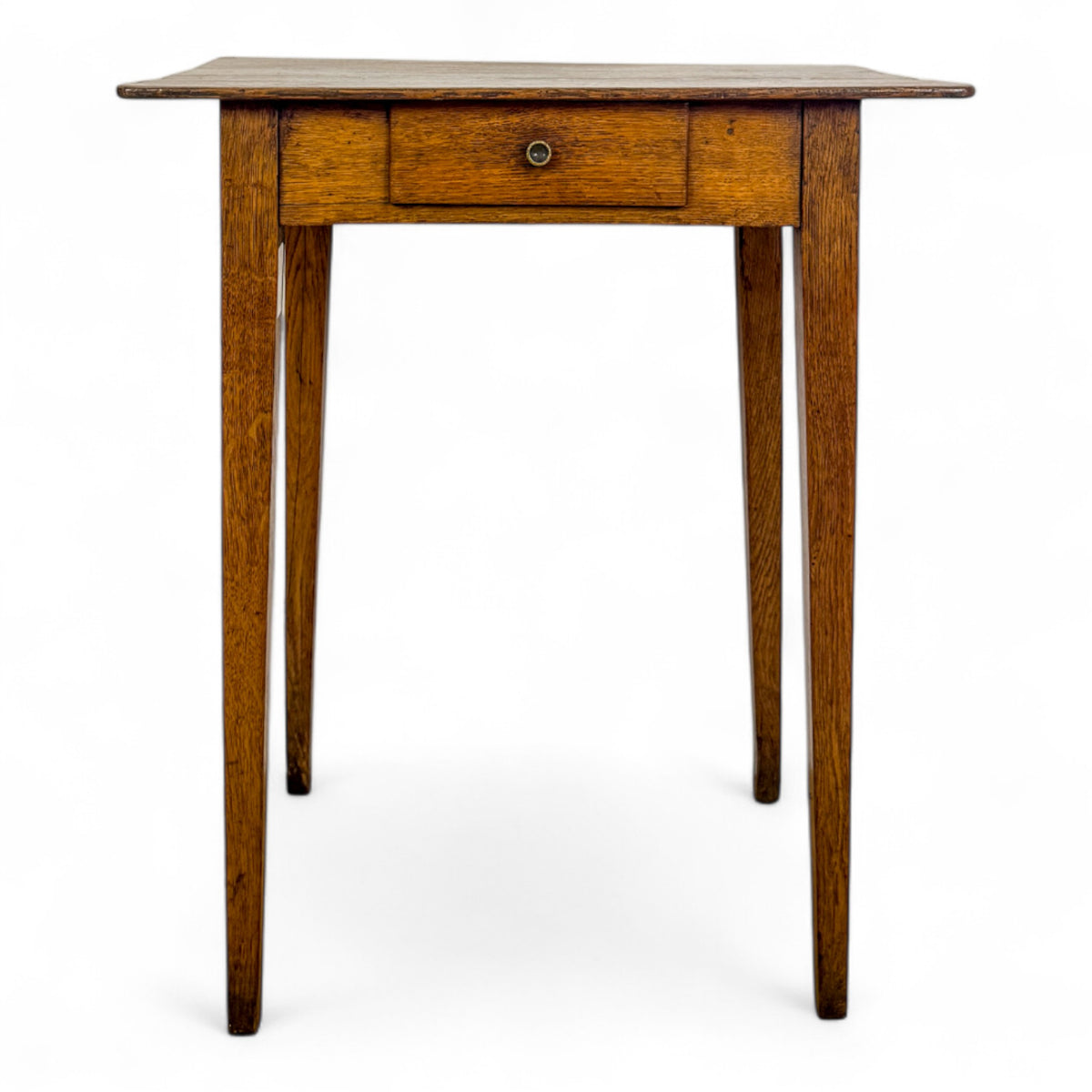 French Provincial Oak Side Table with Drawer