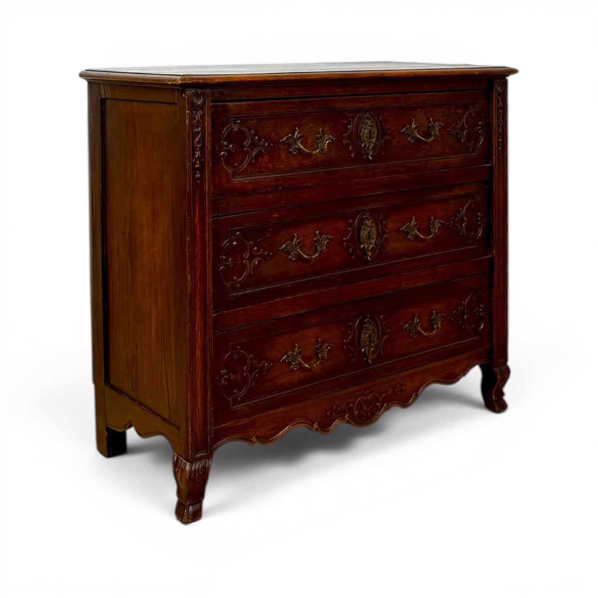 French Provincial Carved Walnut Commode