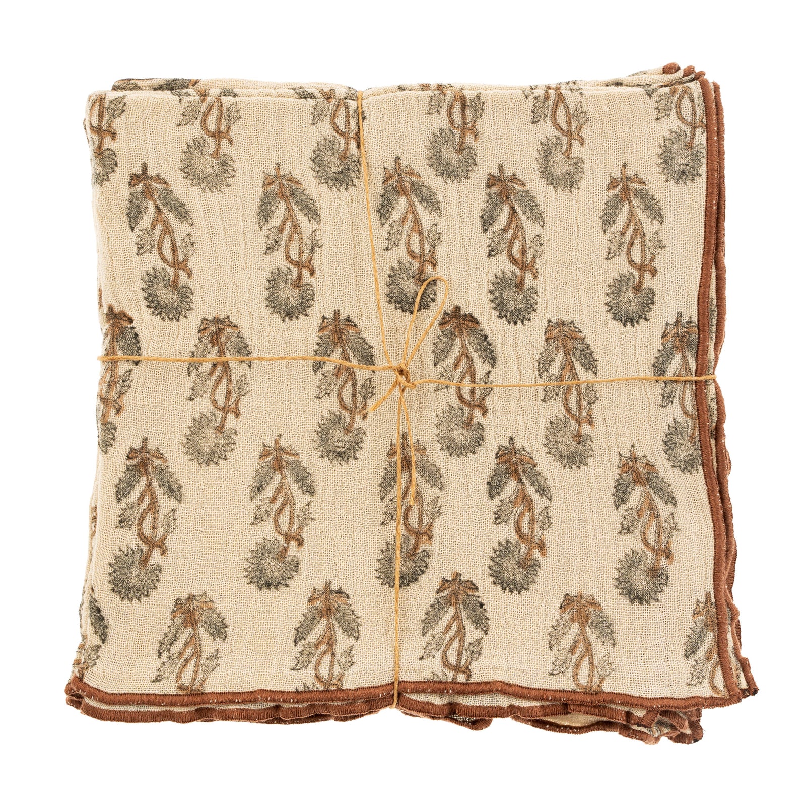 Oleander Block Print Napkins S/4