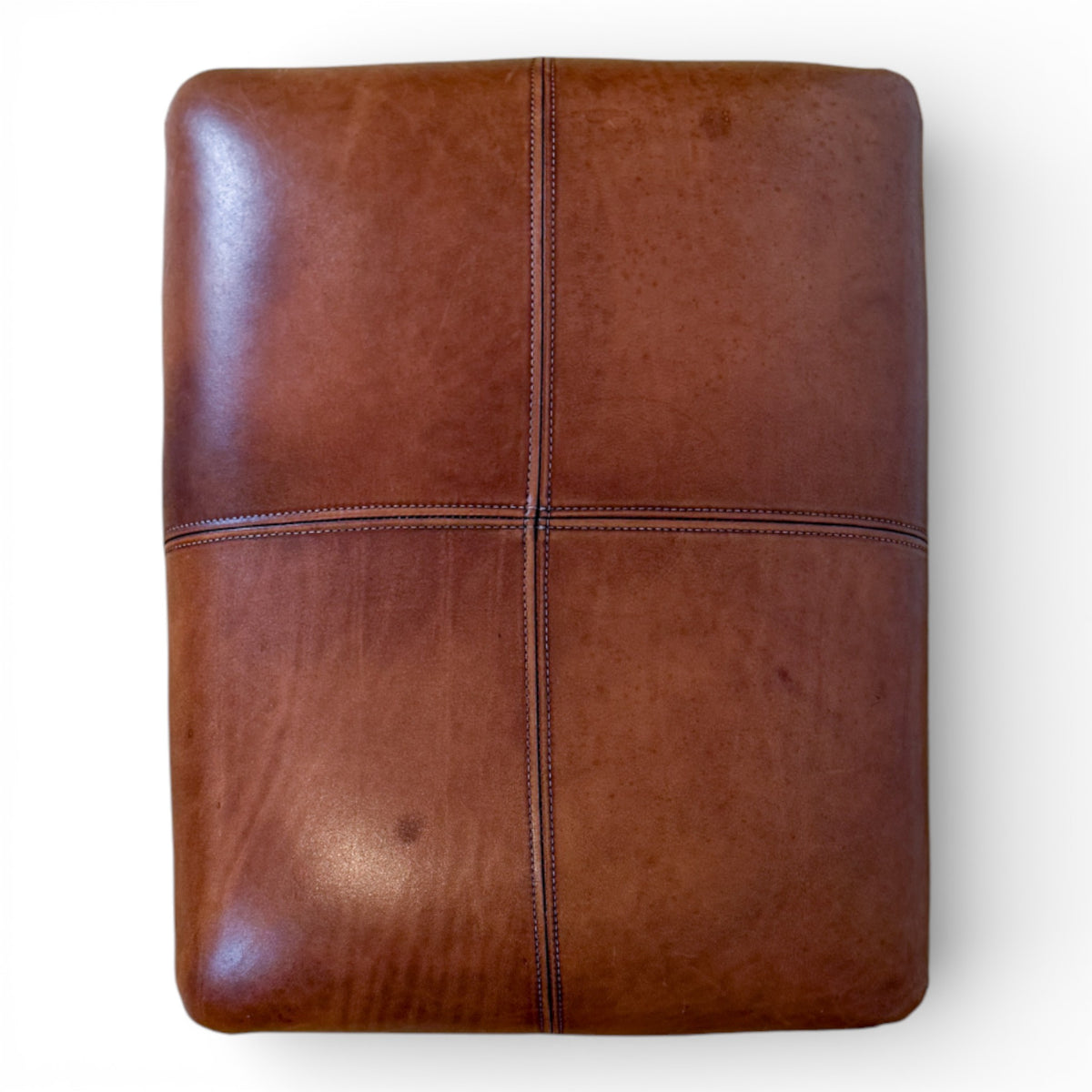 French Leather Wingback Chair and Ottoman