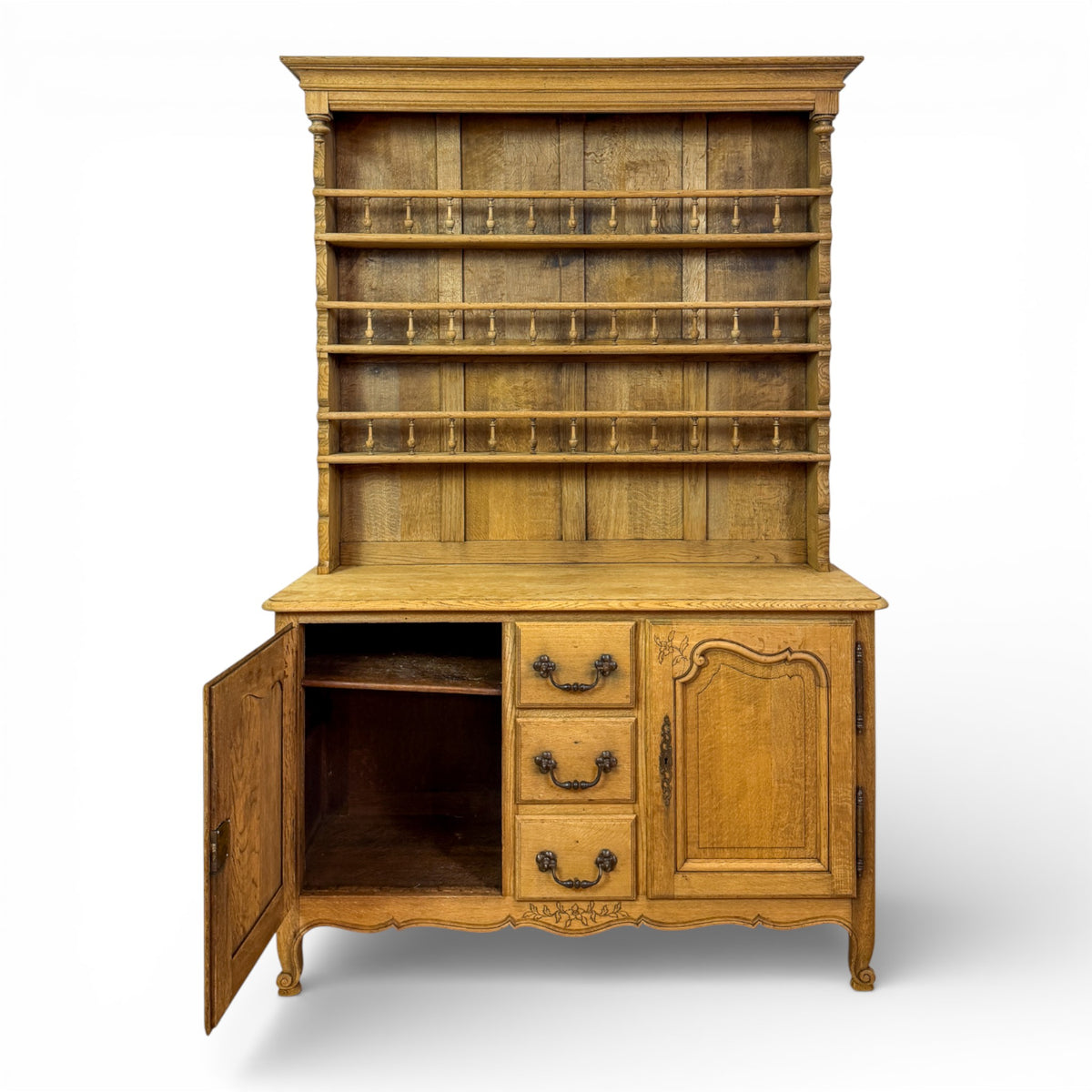 Provincial Oak Dresser with Plate Rack
