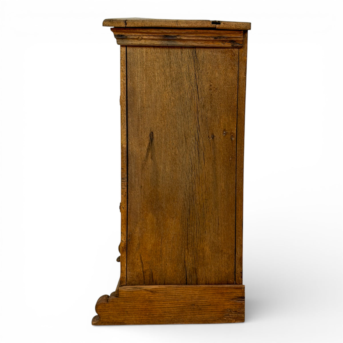 Oak Petite Cupboard with Panelled Door and Iron Hardware