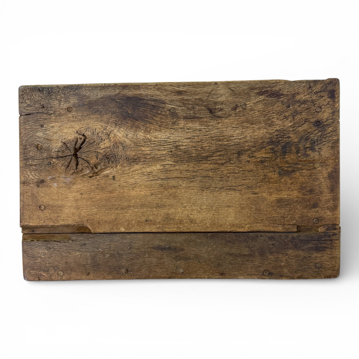 Oak Petite Cupboard with Panelled Door and Iron Hardware