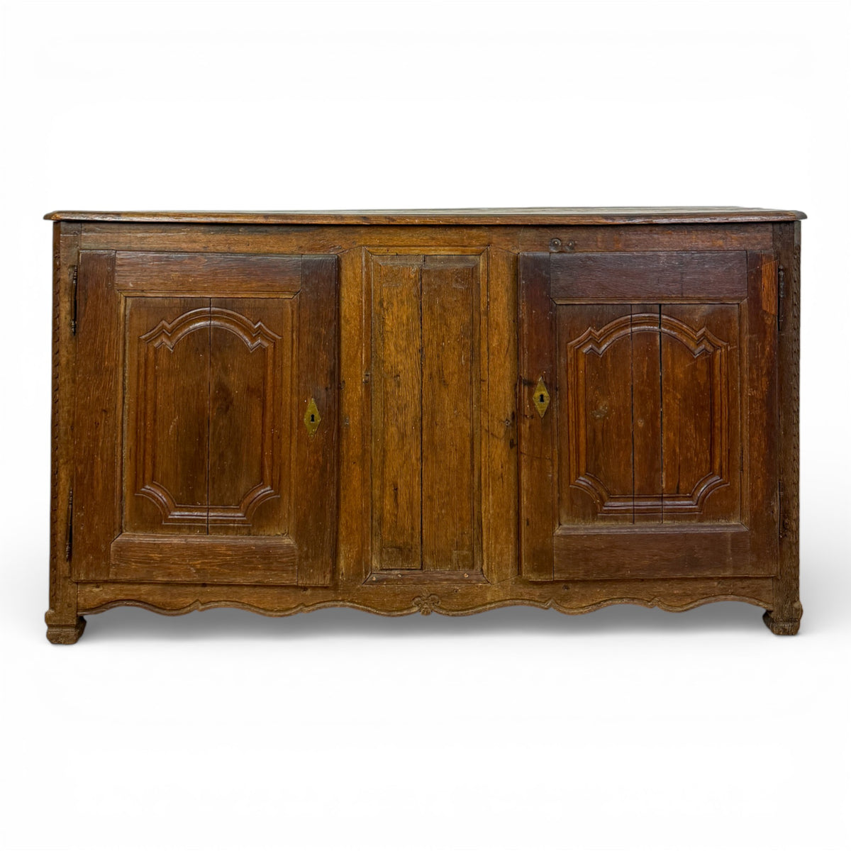 Provincial Louis XV Oak Enfilade with Shaped Apron and Carved Panels