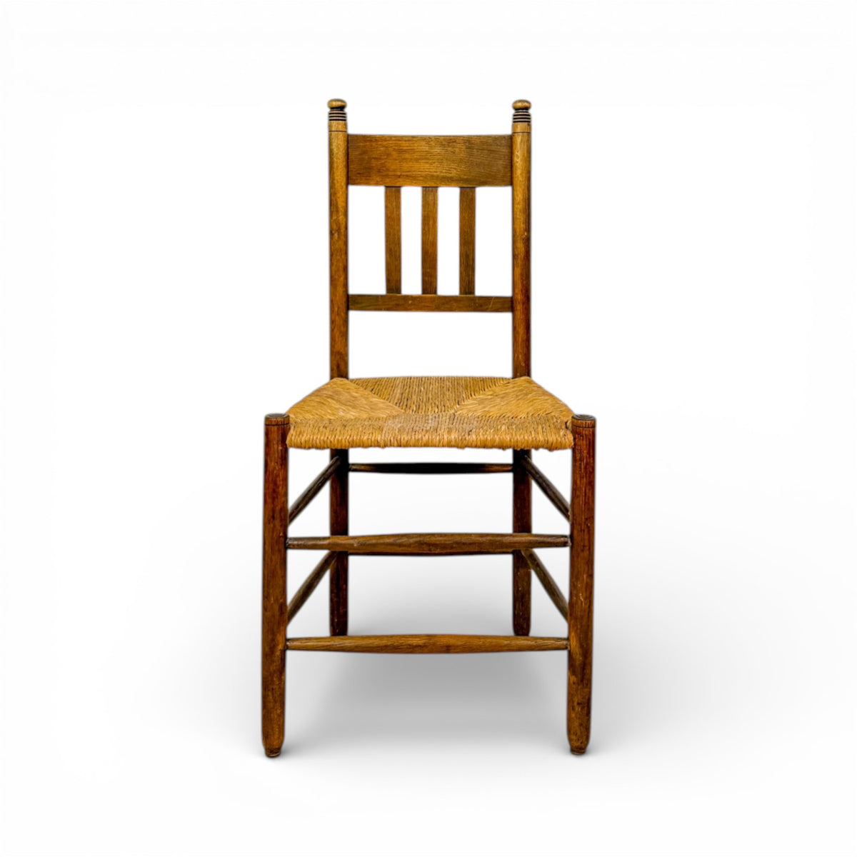 Provincial Slat-Back Rush-Seated Chairs - Set of 6