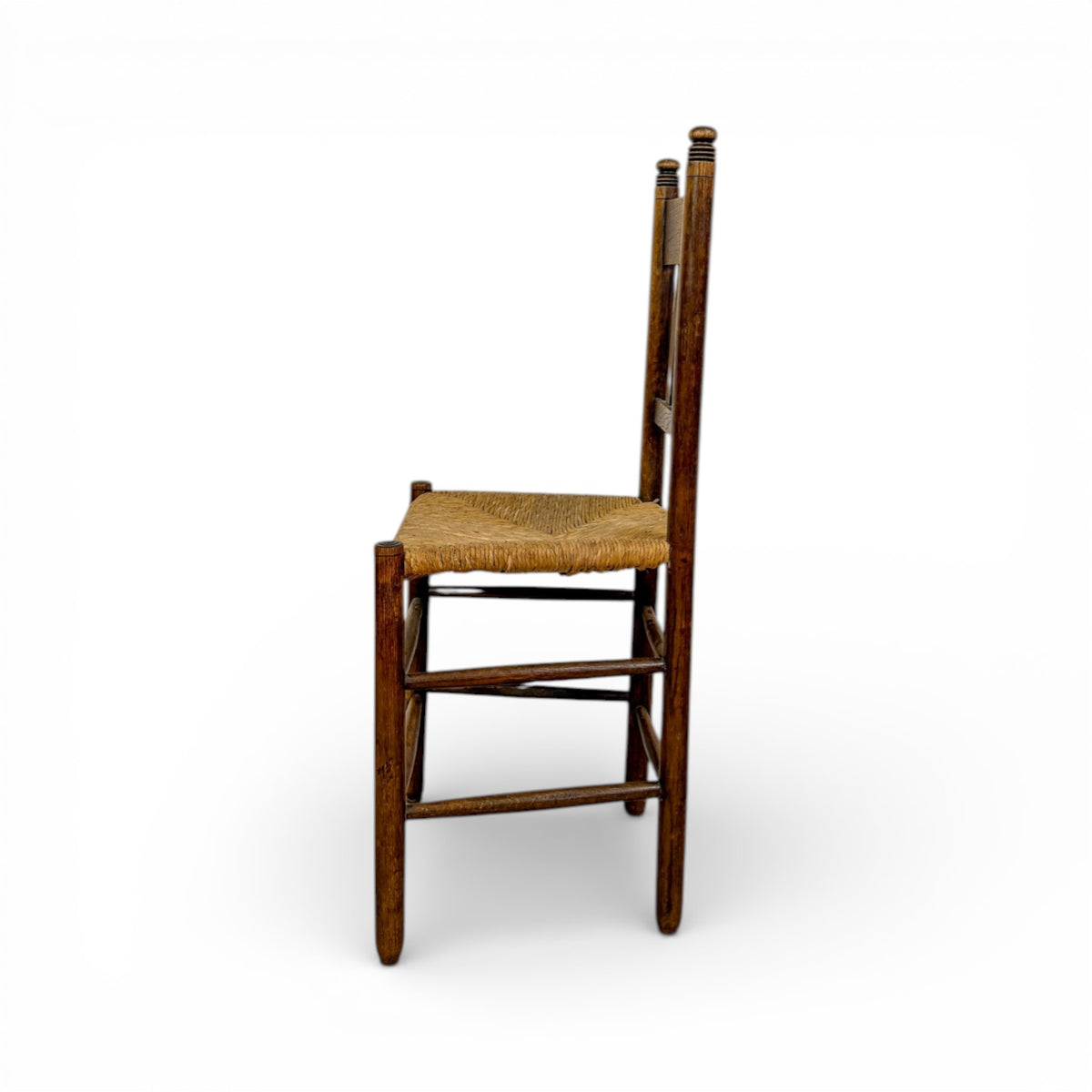 Provincial Slat-Back Rush-Seated Chairs - Set of 6