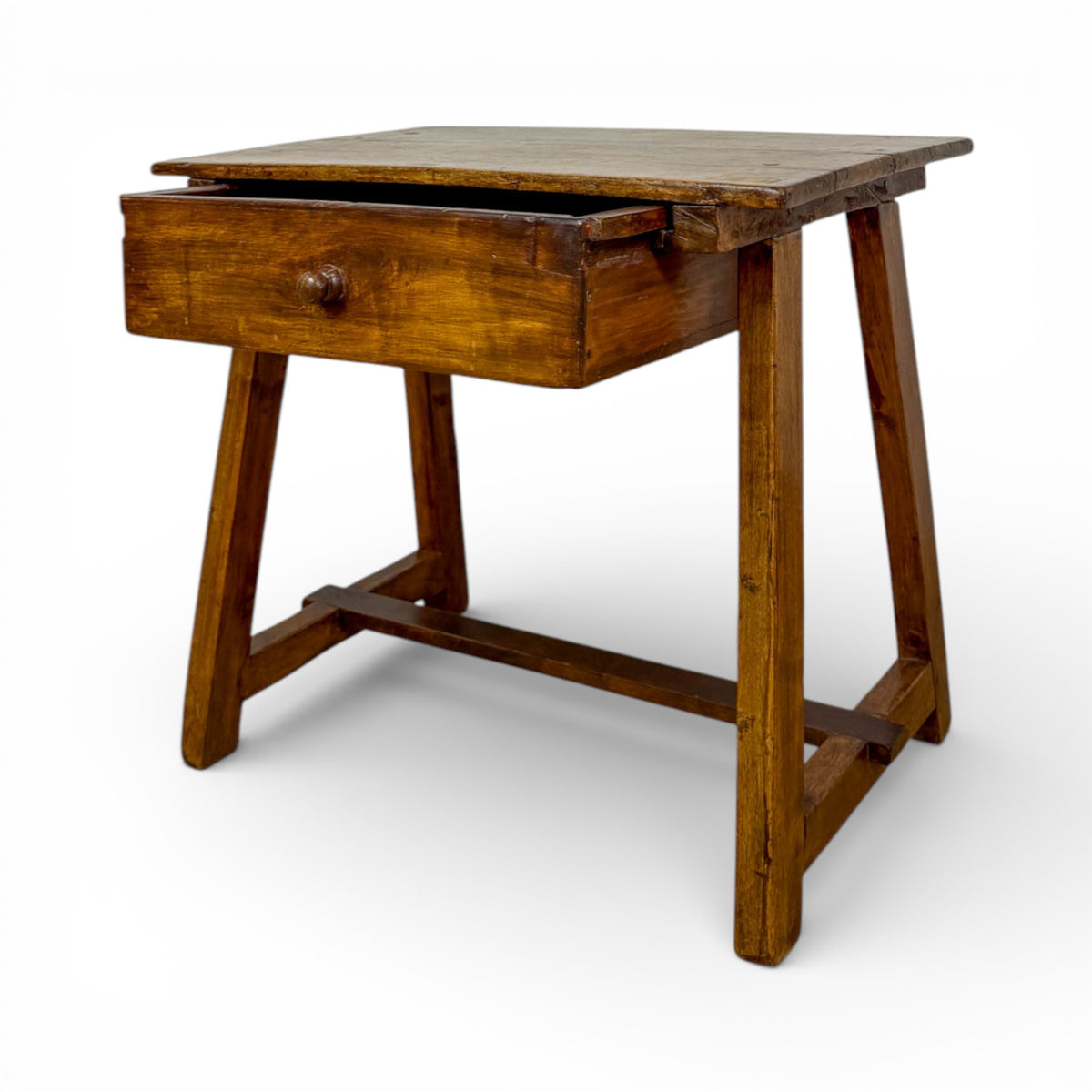 Rustic Provincial Pine Side Table with Single Drawer