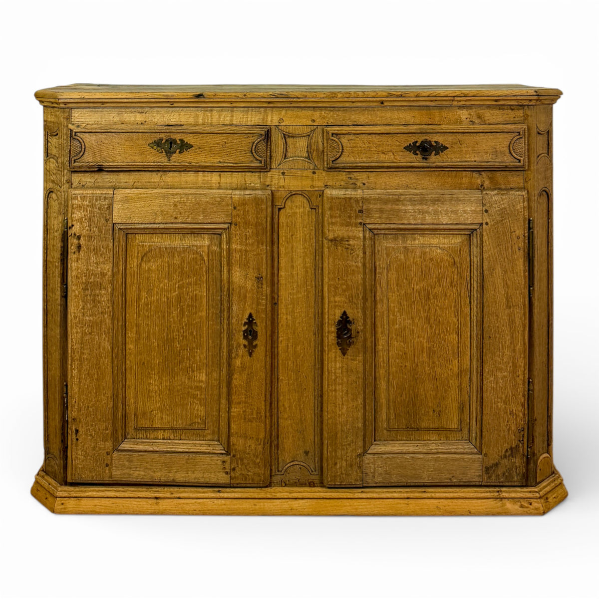 French Provincial Oak Buffet with Paneled Doors