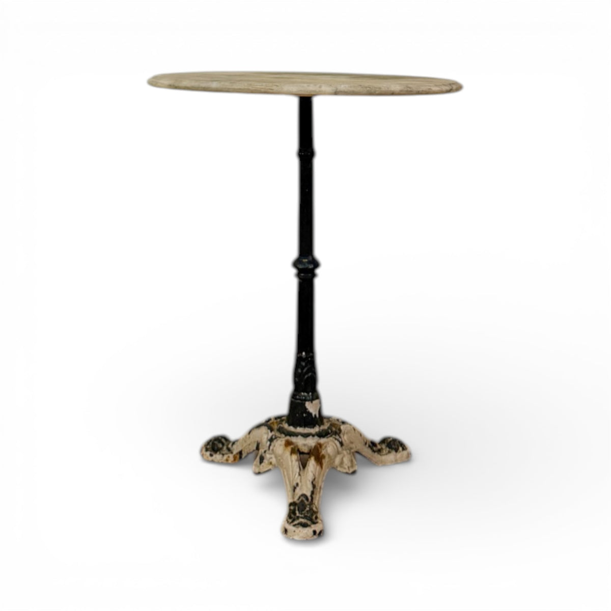 Marble Top Bistro Table with Cast Iron Base