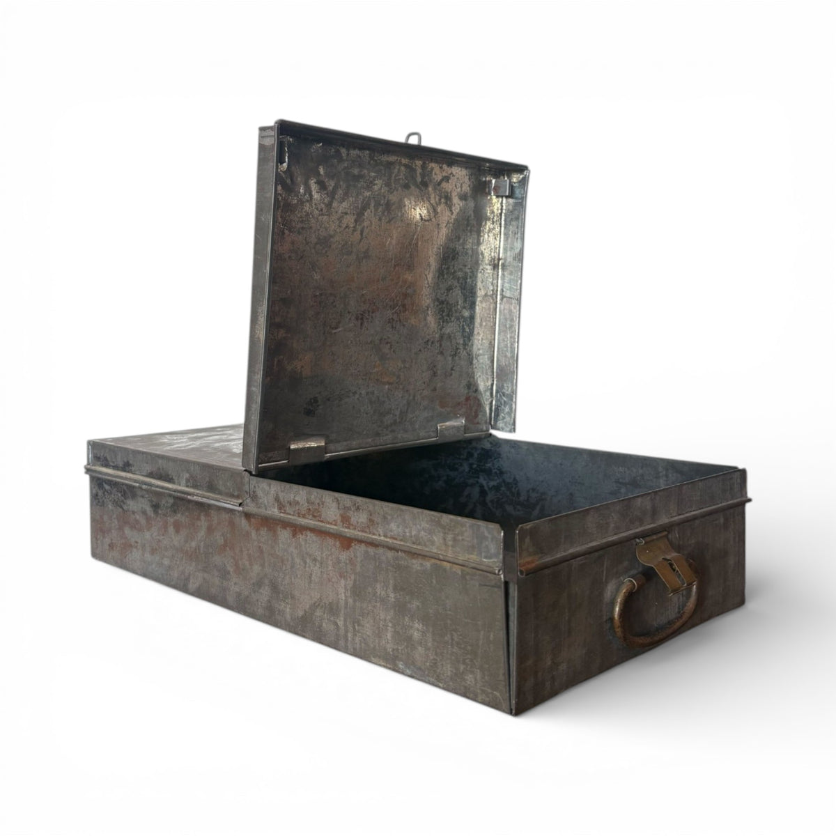 Industrial Galvanized Metal Bank Box