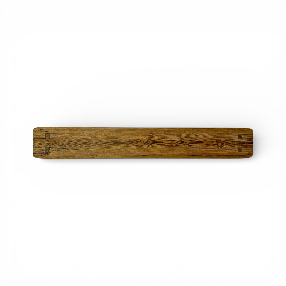 Rustic Pine Plank Bench with Shaped Supports