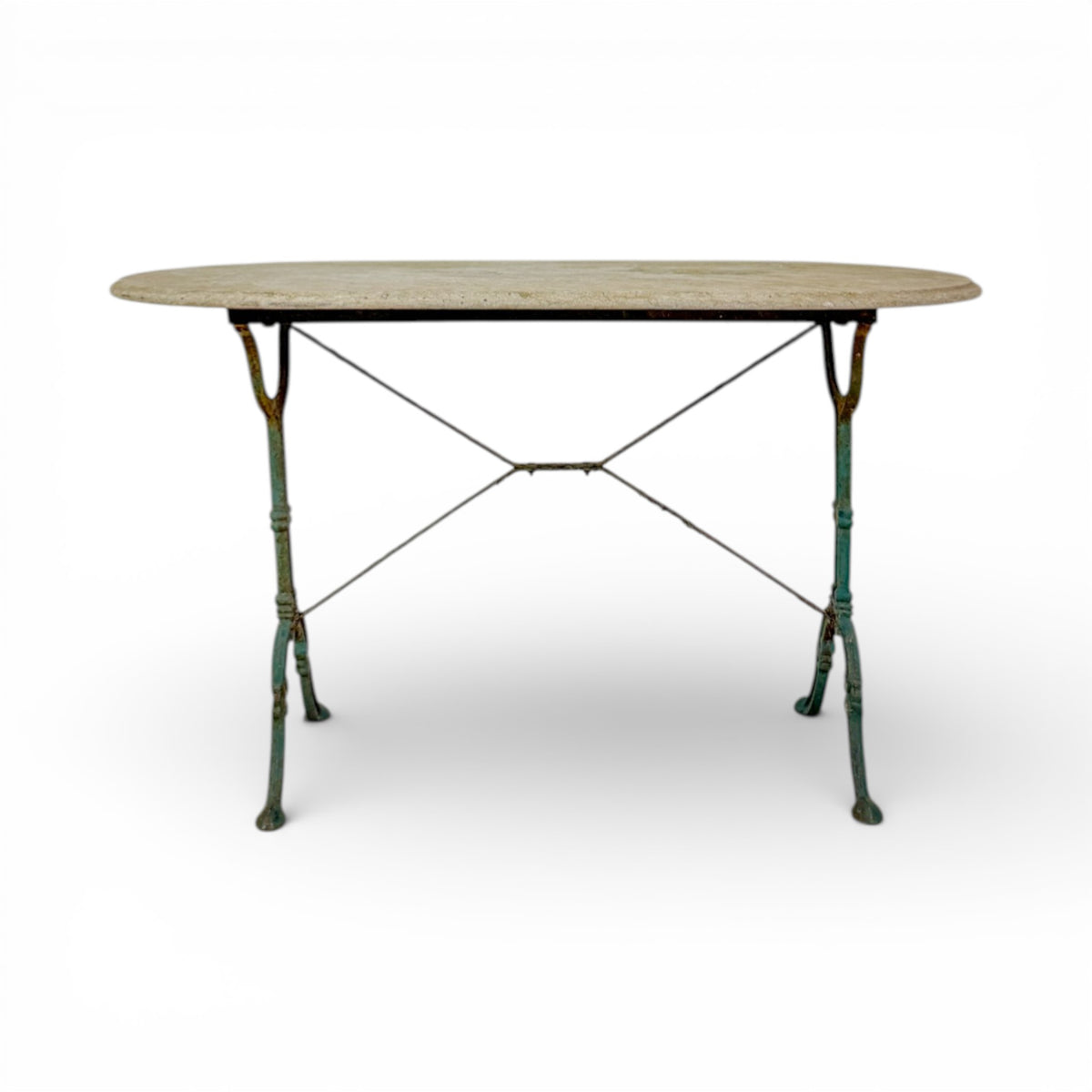 Cast Iron Garden Table with Stone Top