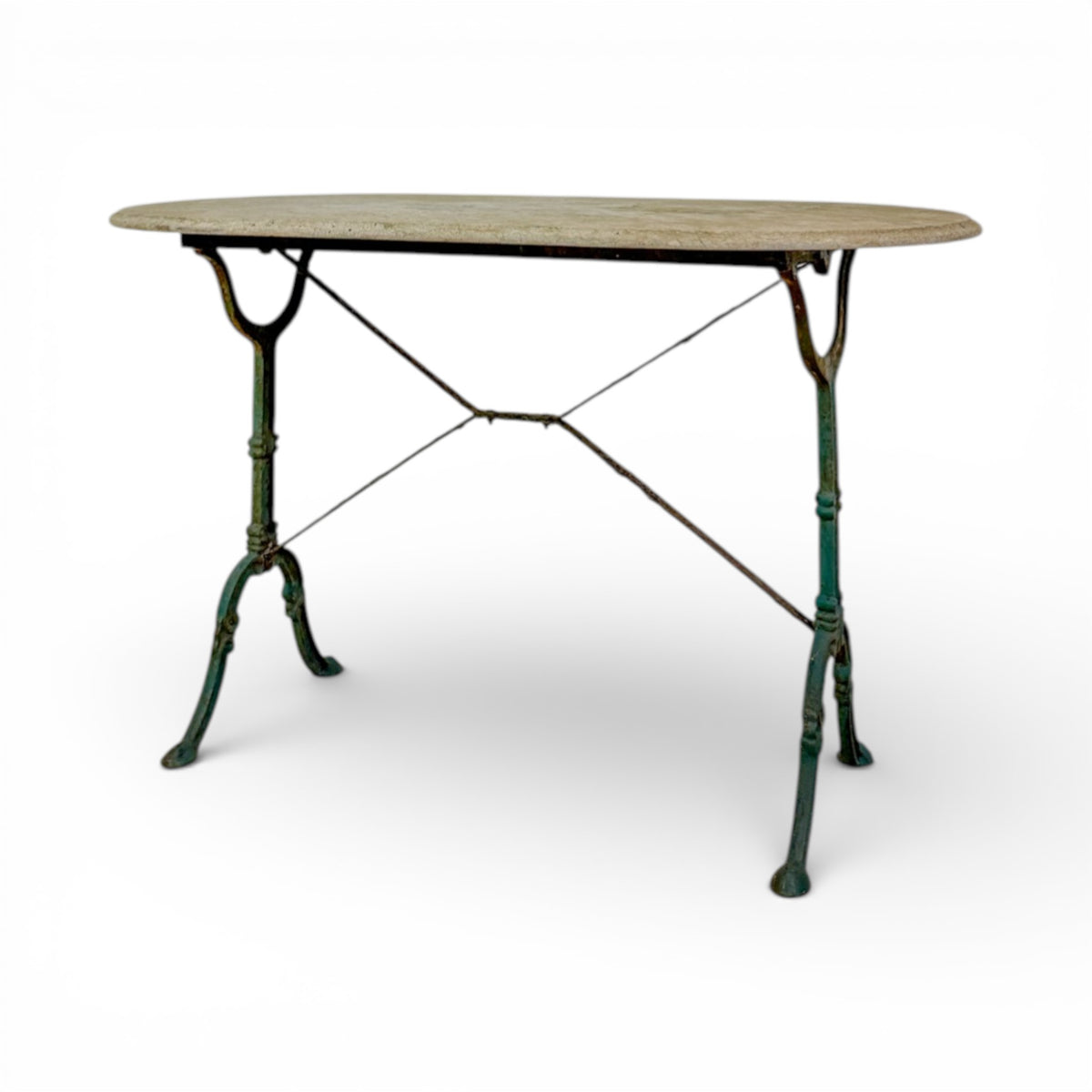 Cast Iron Garden Table with Stone Top