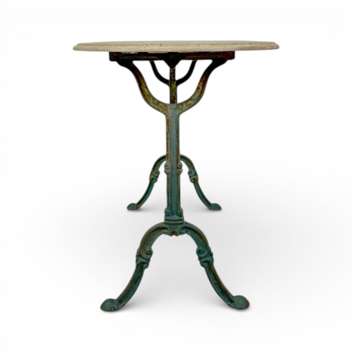 Cast Iron Garden Table with Stone Top