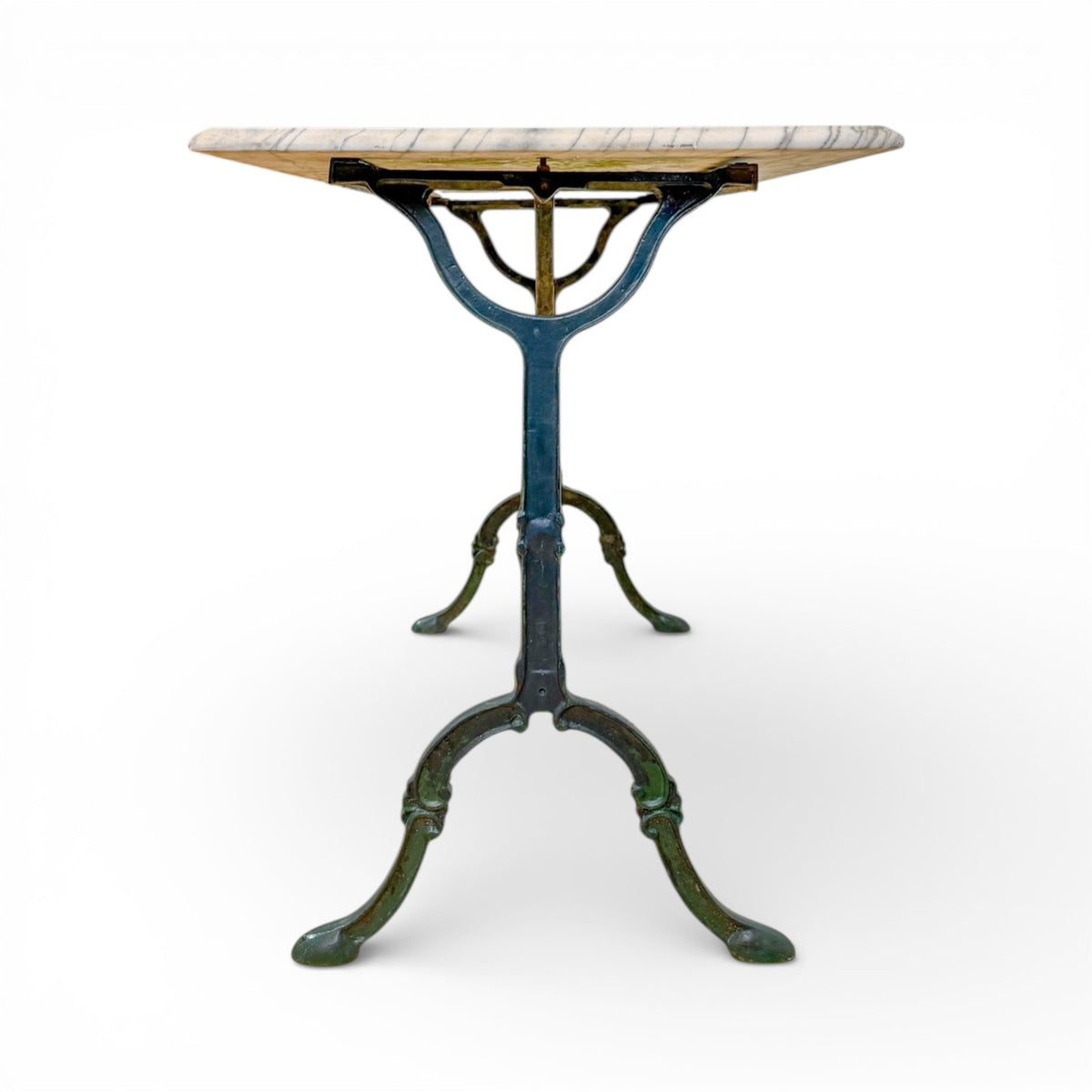 Rectangular Cast Iron Garden Table with Stone Top