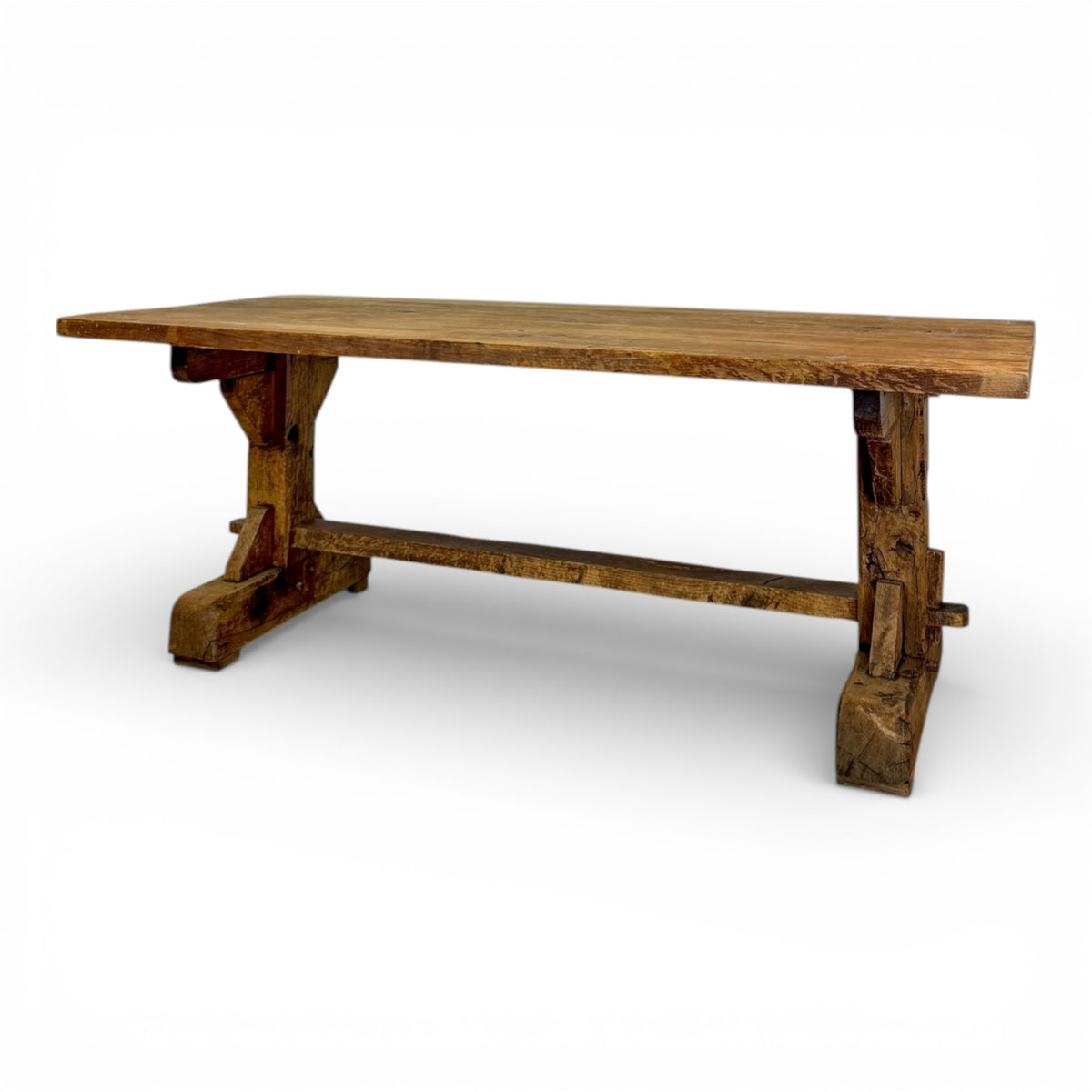 Rustic Oak Trestle Table