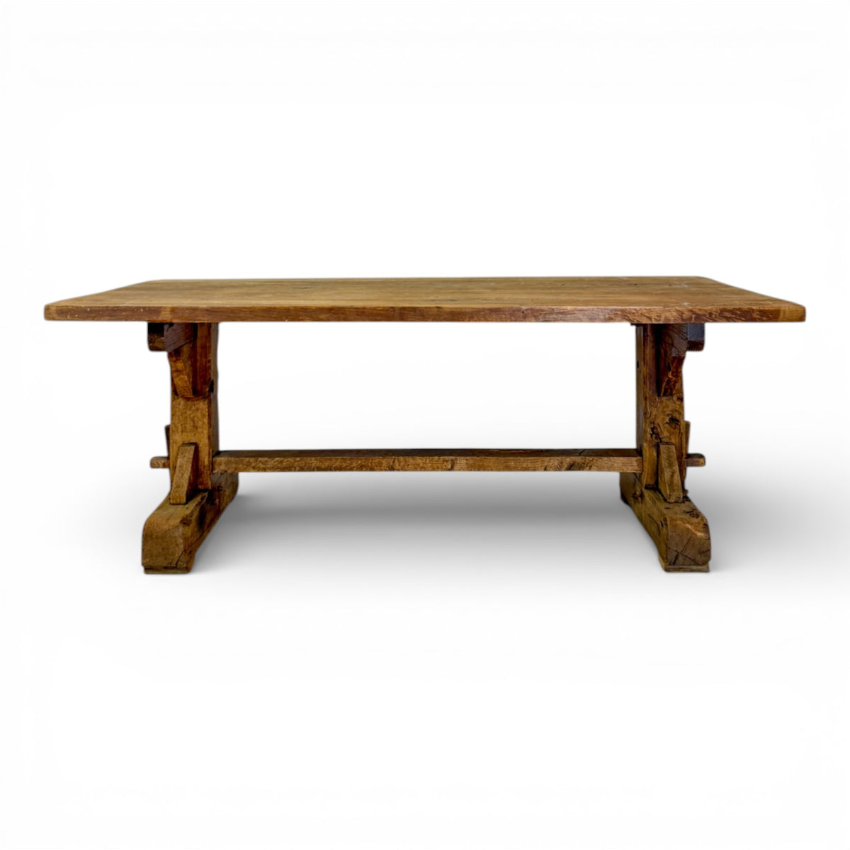 Rustic Oak Trestle Table