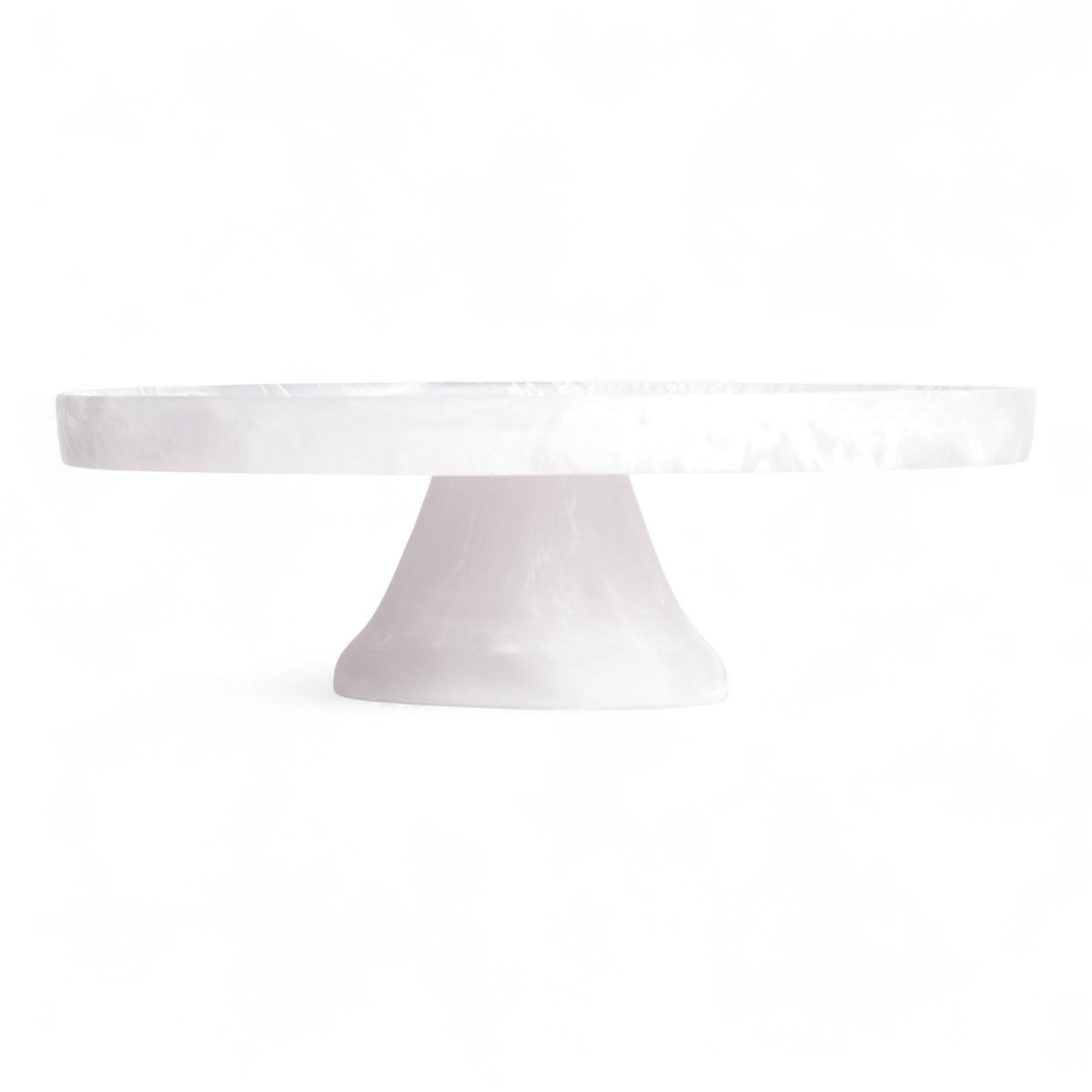 Footed Cake Stand Large - White Swirl