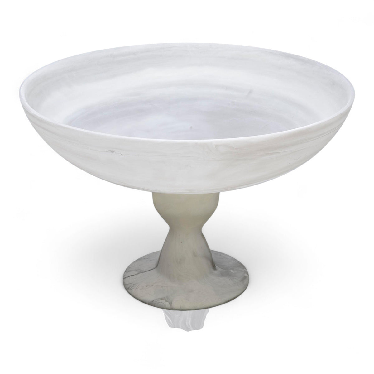 Footed Bowl Large - White Swirl