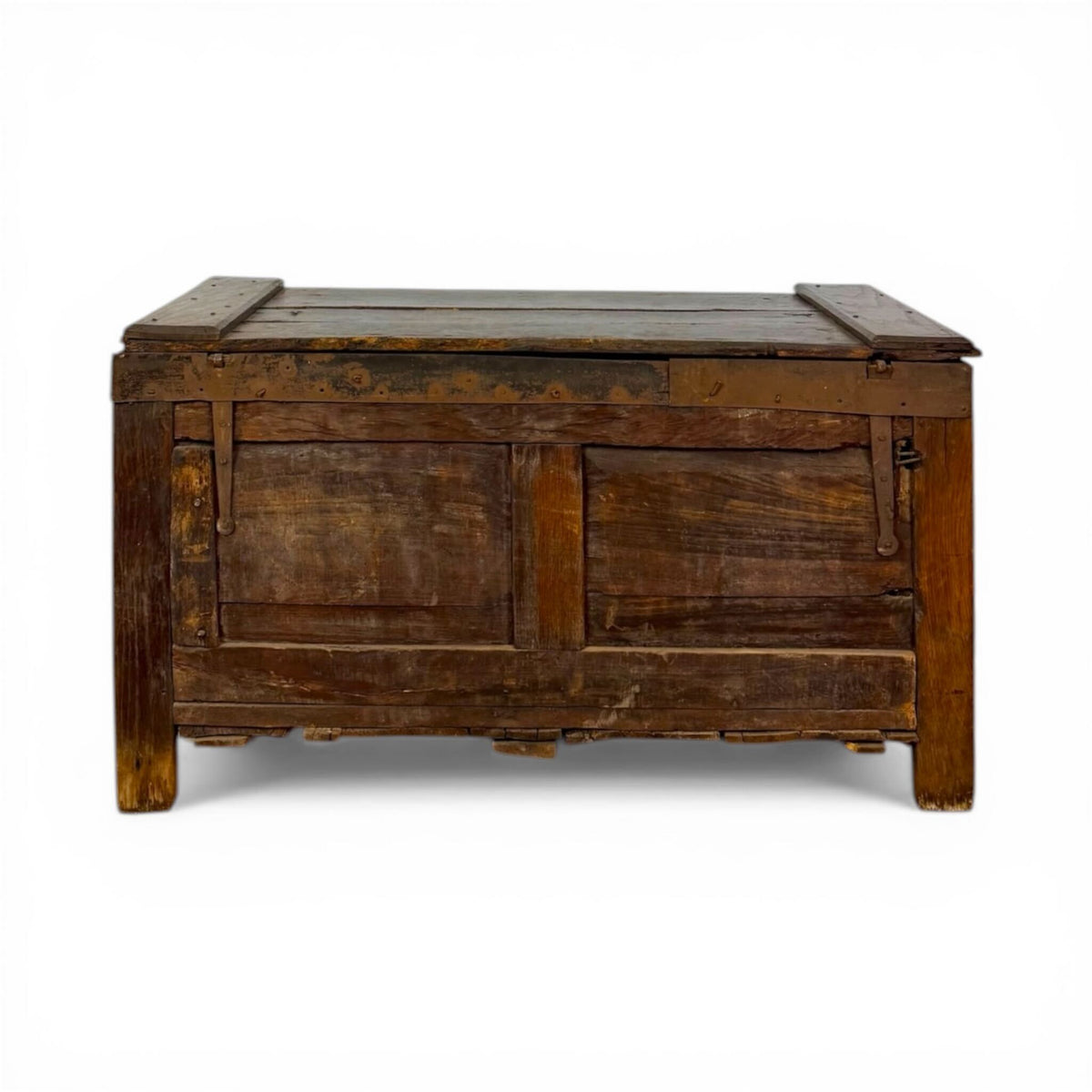 17th Century French Carved Oak Coffer Chest with Initials