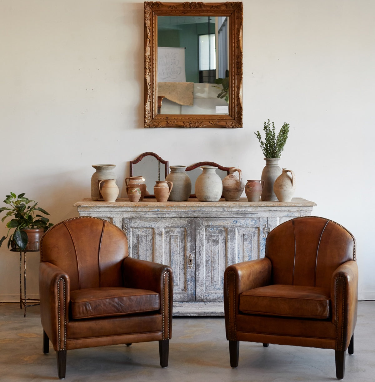 Leather Art Deco Club Chairs