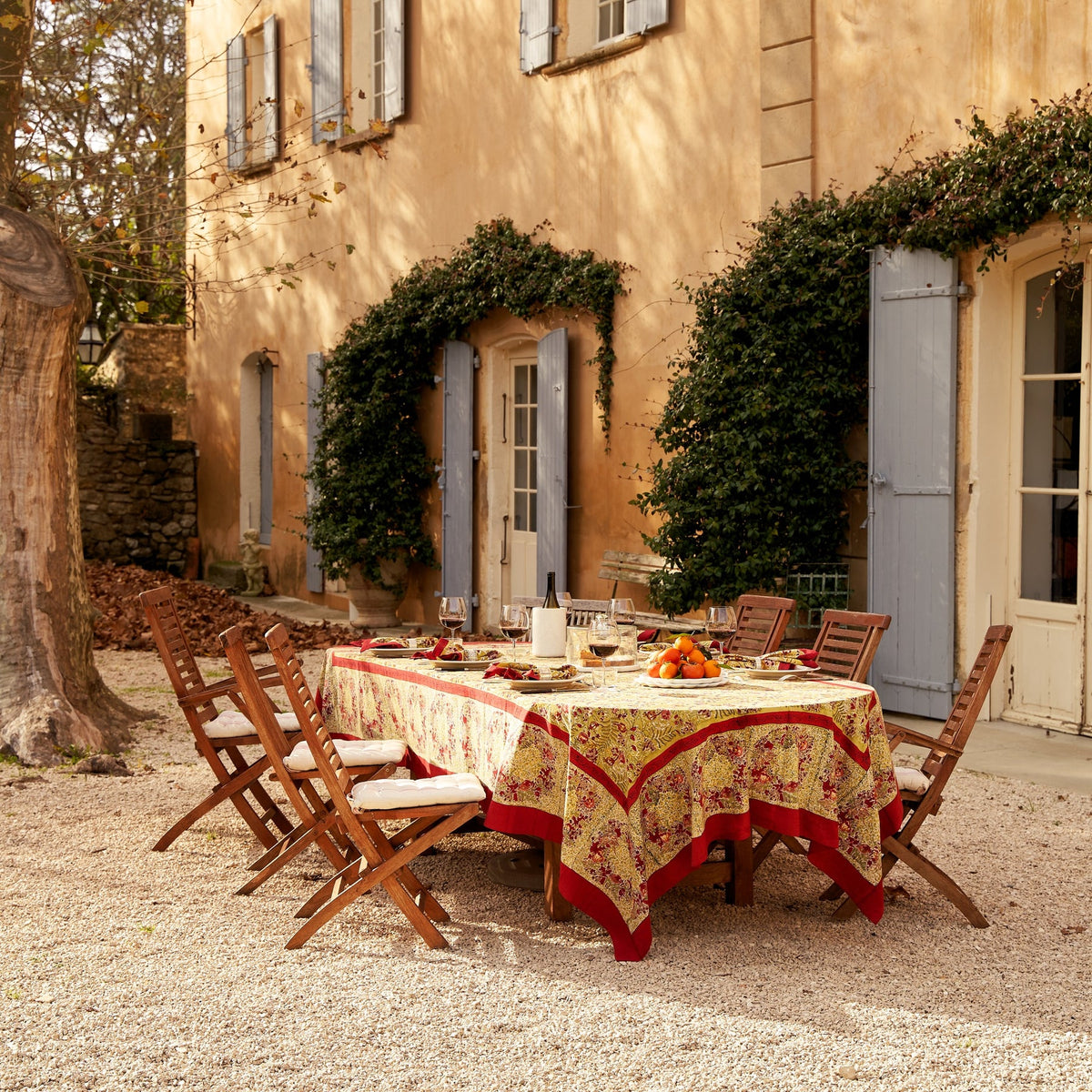 Handmade French Tablecloth Winter Garden