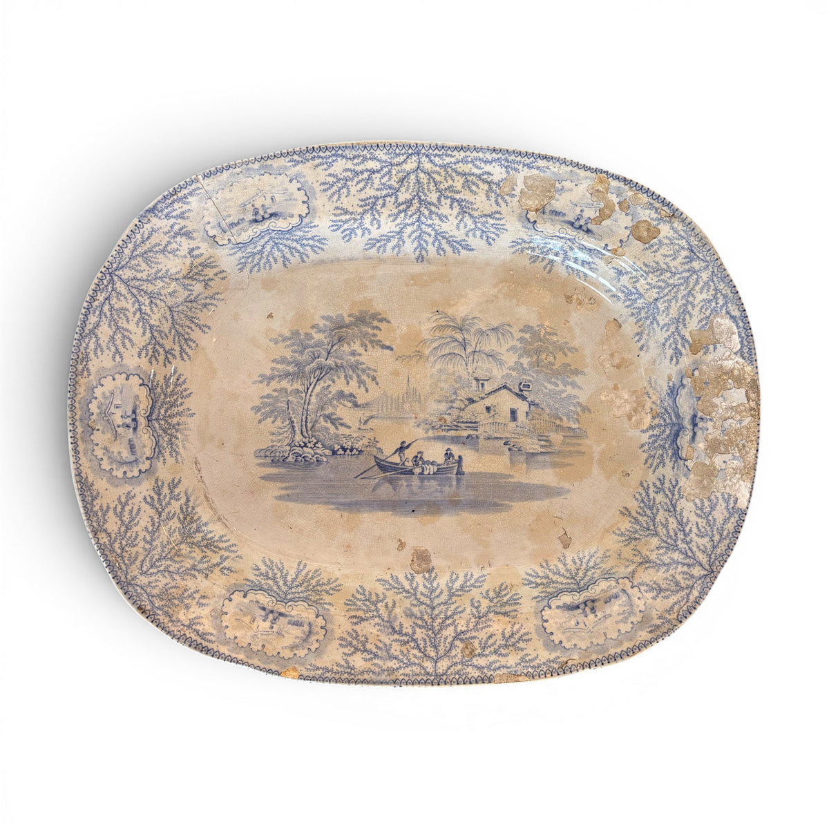 Blue & White English Transferware Platter