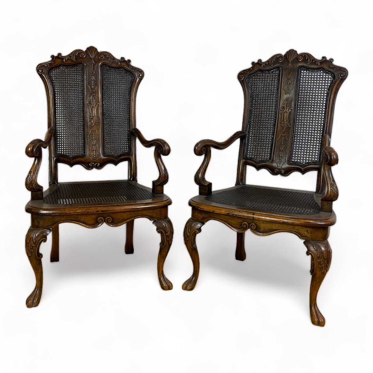 Pair Of French Cane Armchairs