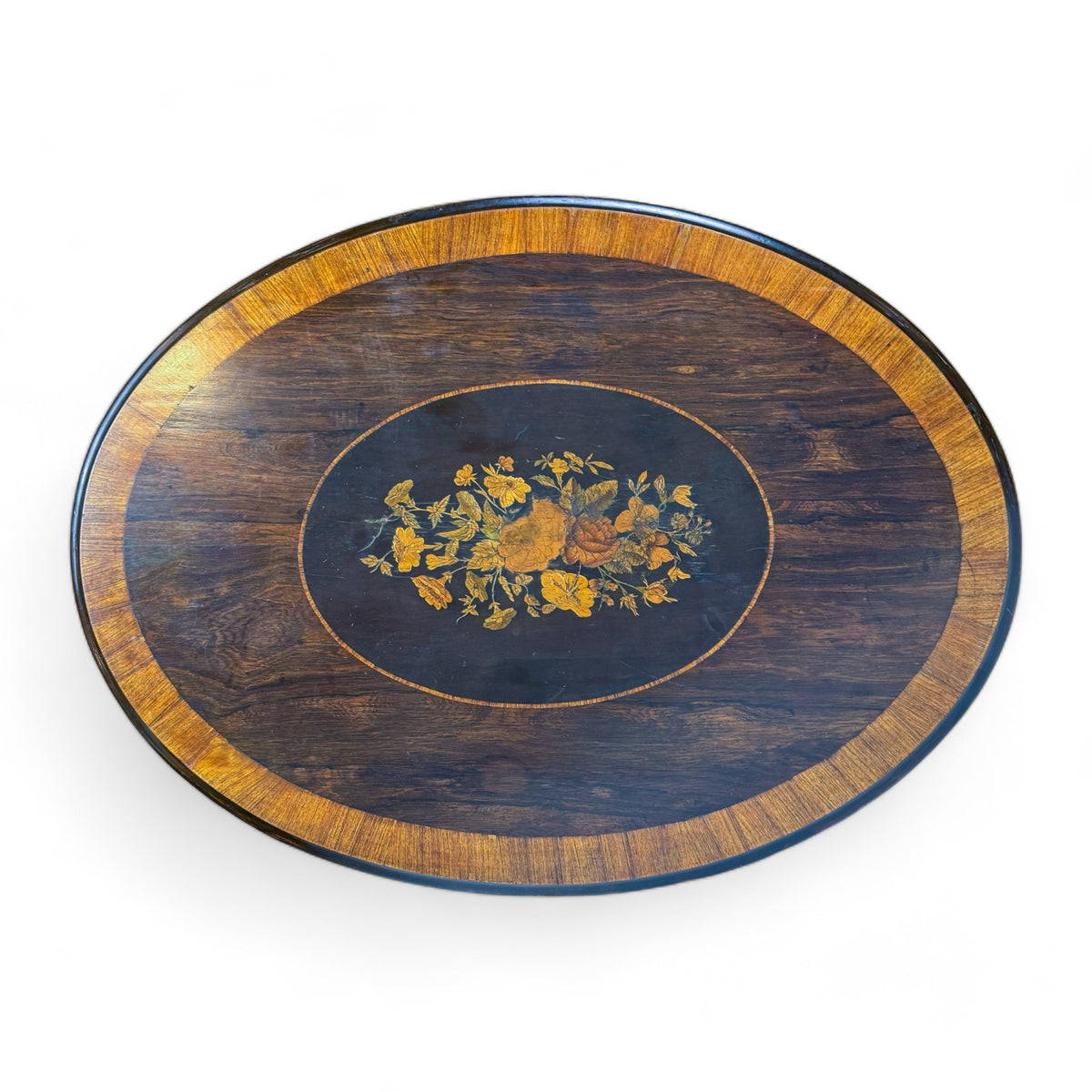 Floral Inlaid Side Table